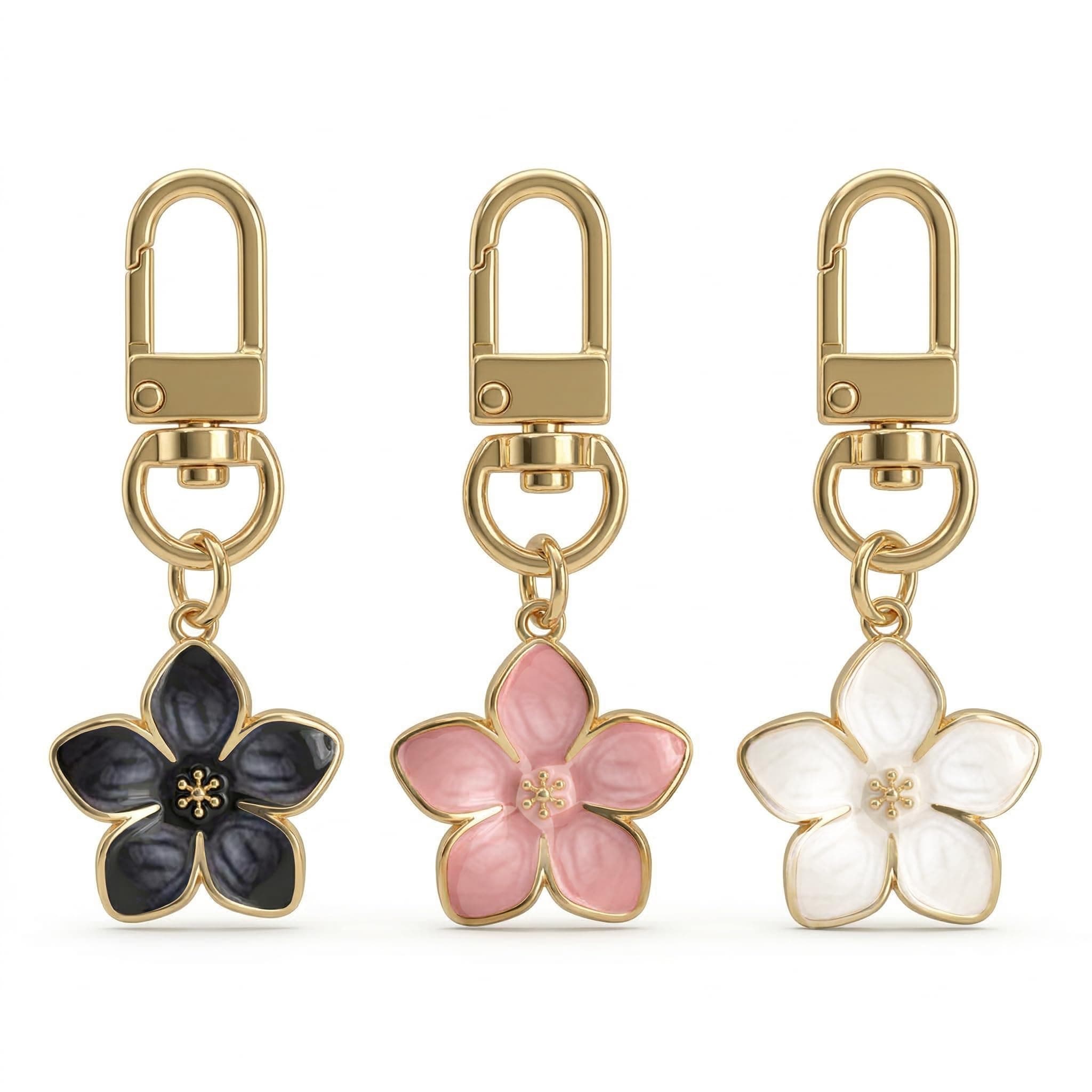 Cute Flower keychains for Women, Aesthetic Keychain Charms, Bag ＆ Purse Charms for Handbags ＆ Backpacks Accessories