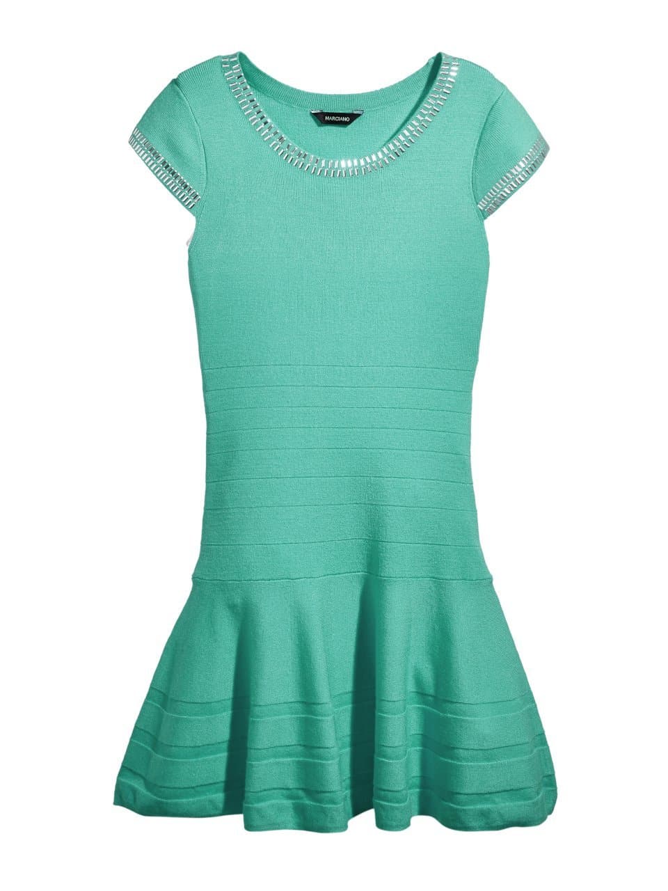 Girl's Portia Bandage Dress (Big Kids) Aqua Dress XL (16 Big Kids)