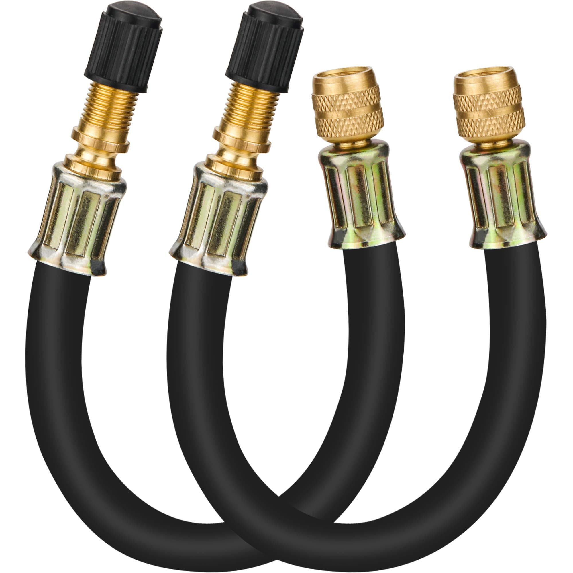 Mellbree 2pcs Valve Stem Extenders, 8.25 Inch Flexible Schrader Tire Valve Stem Extension Compatible for Harleys, RV, Stroller, Bicycles, Motorcycles and Portable Air Compressor