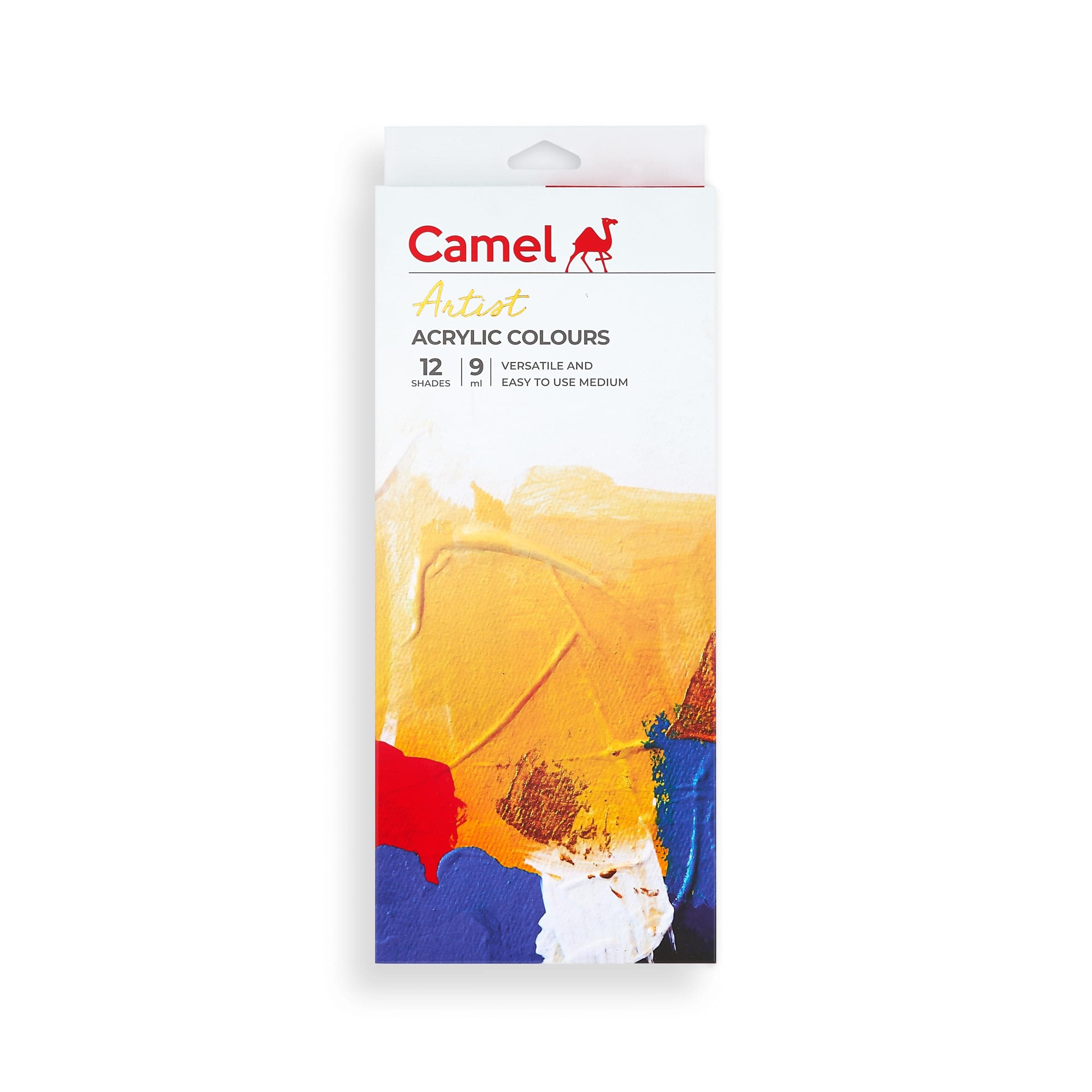 Camel Artist Acrylic Color Box 9ml tubes, 12 Shades
