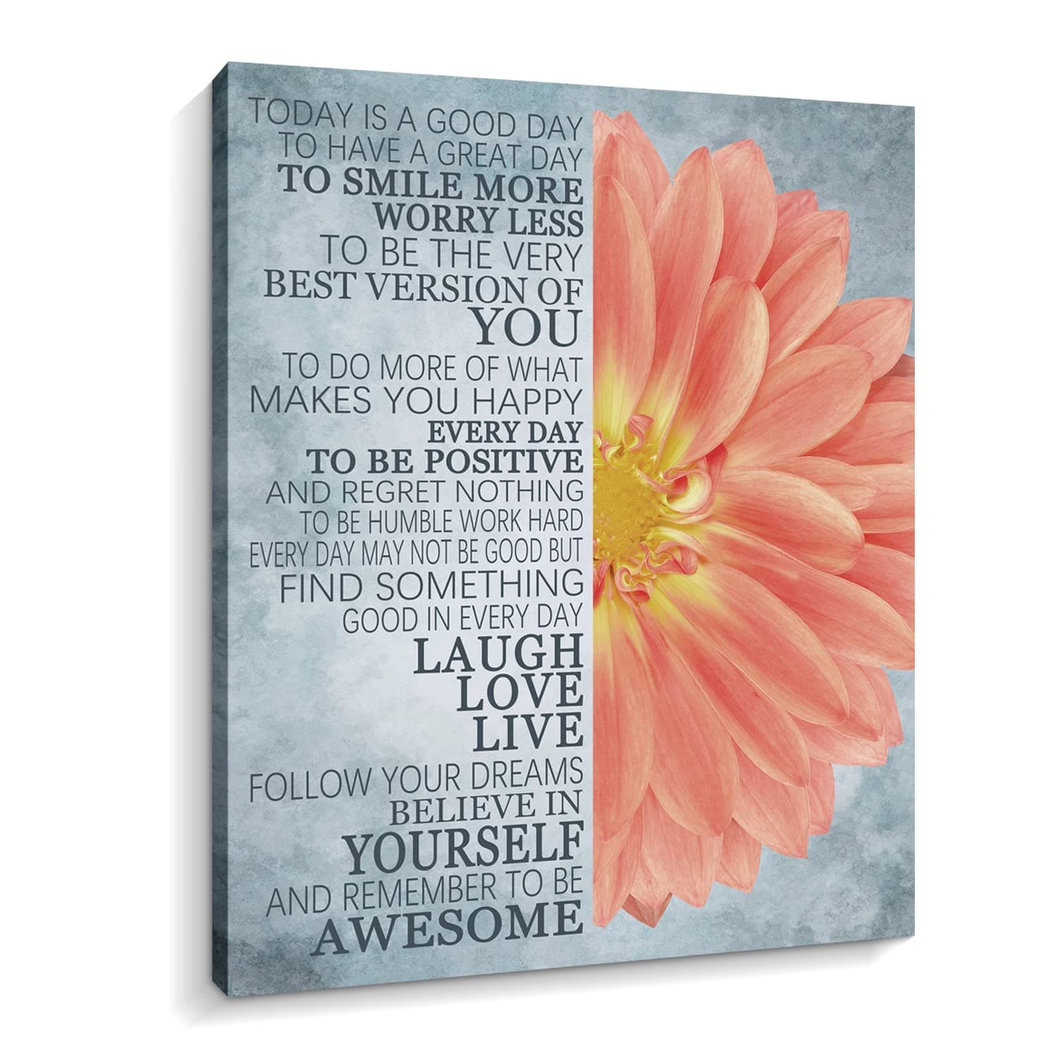 Kas Home Motivational Wall Art This Is Us Canvas Wall Decorations Family Saying Quotes Painting Artwork Sign Decor for Living Room Bedroom Kitchen Office (12 X 15 inch, Red - Flower)