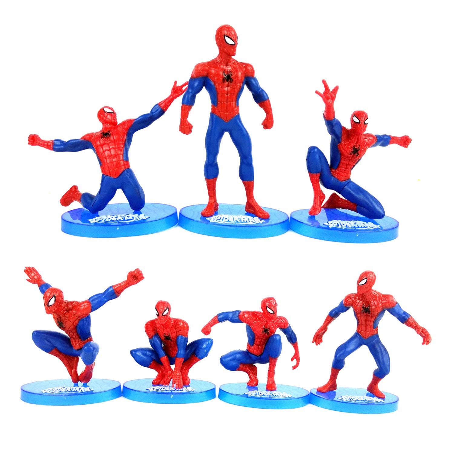 Superhero Spider-Man Figures 7 Piece Set,Birthday Present and Cake top Decoration