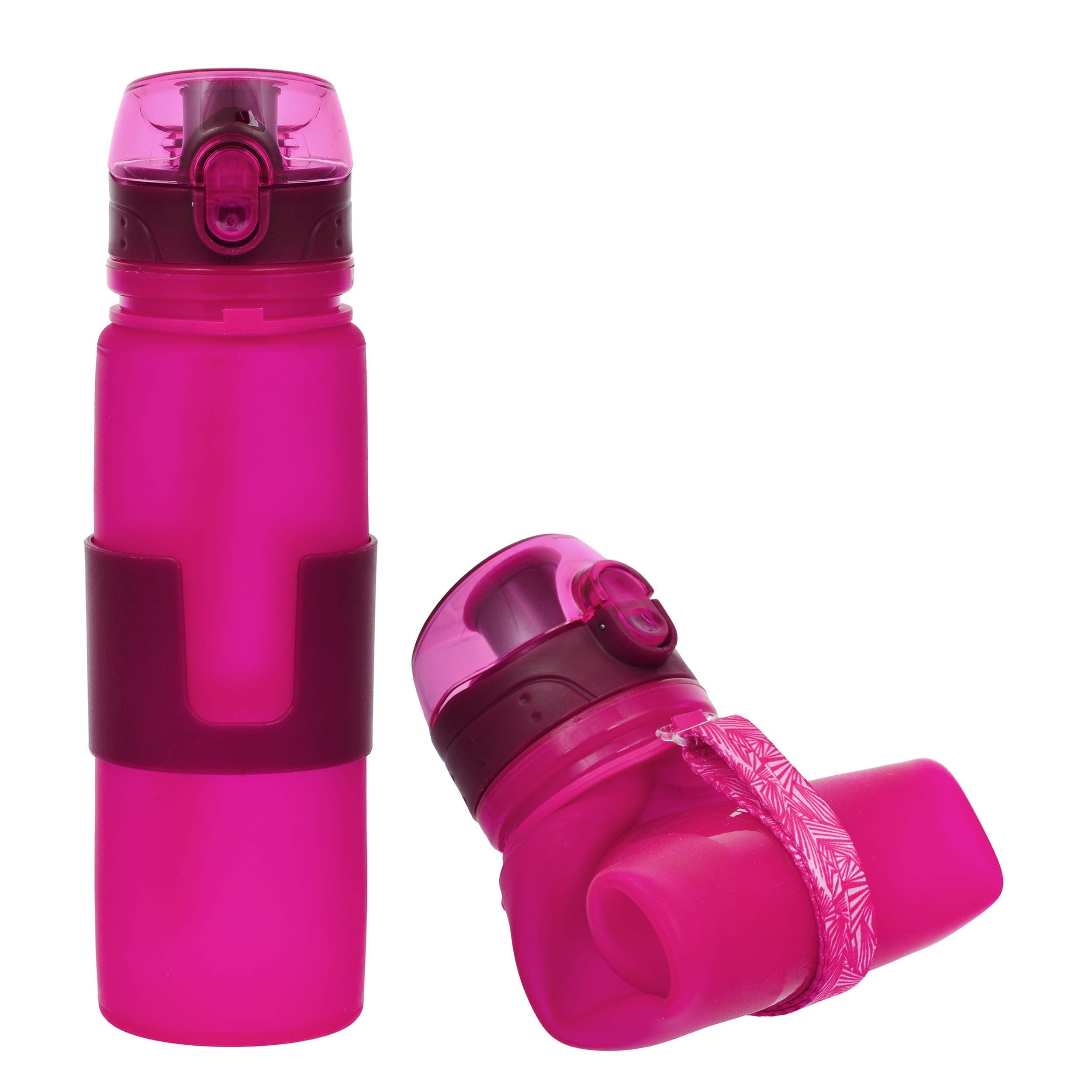 Yoo-Neek- Collapsible Water Bottle | Leak Proof for Sports, Travel and Outdoors | Reusable Silicone Foldable Water Bottle | BPA Free, 650ml (Pink)