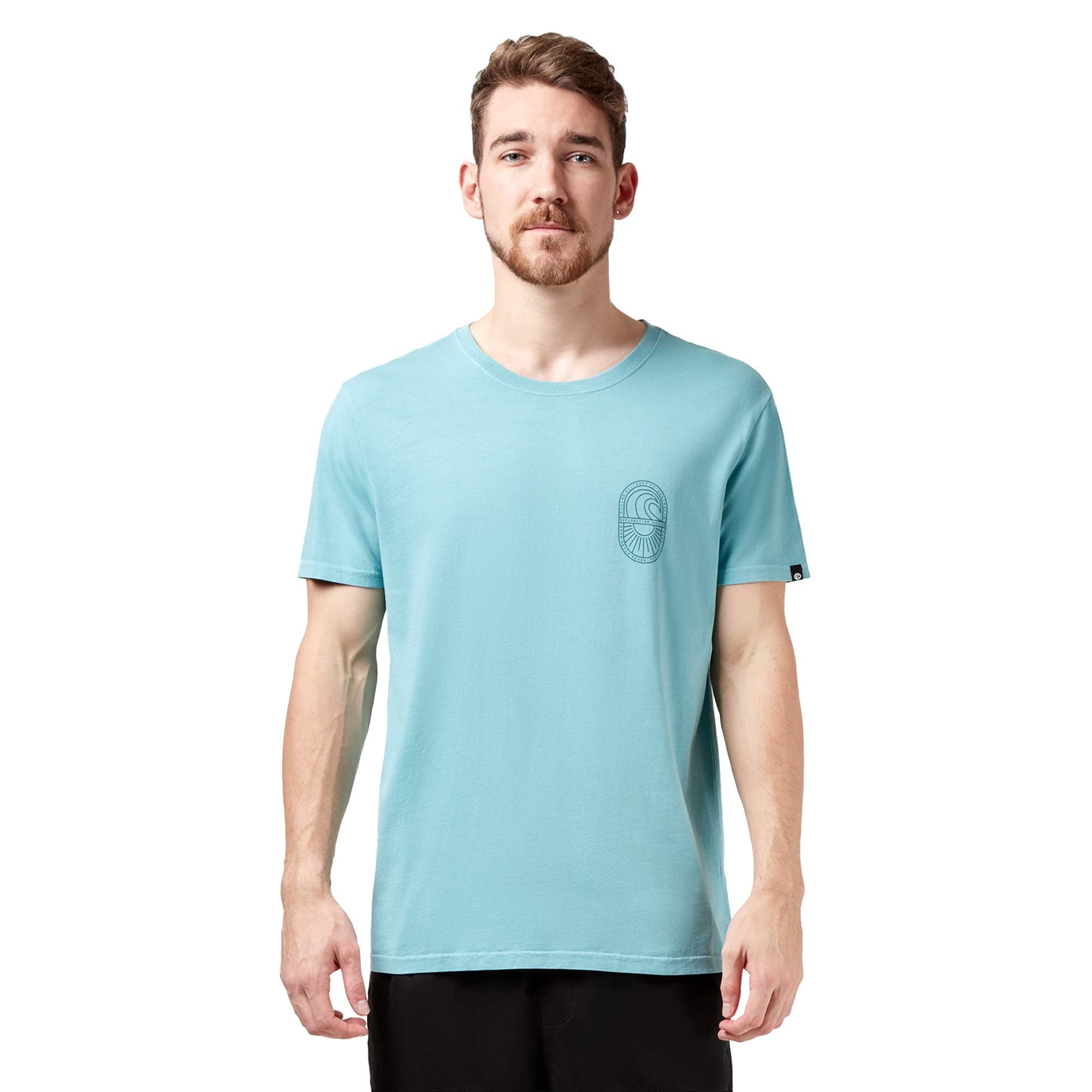 PIPING HOTMen's BCI Cotton Wave Short Sleeve Crew Neck Tee T-Shirt Everyday Casual Wear - Teal