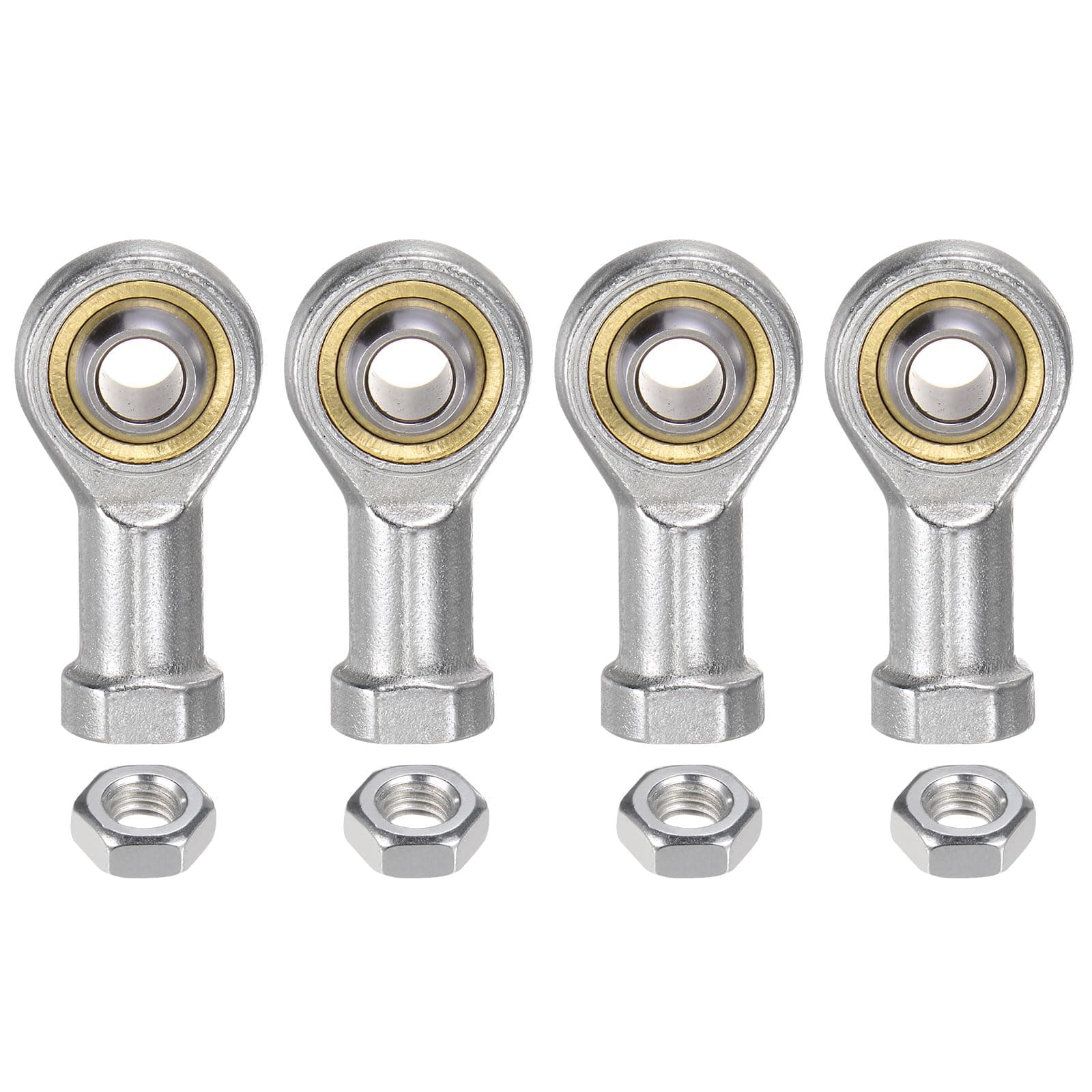 sourcing map 4pcs SI8TK PHSA8 M8 Female Rod End Bearing M8x1.25 Right Hand Thread, Self-Lubricating Joint Rod Ends, Includes Jam Nut