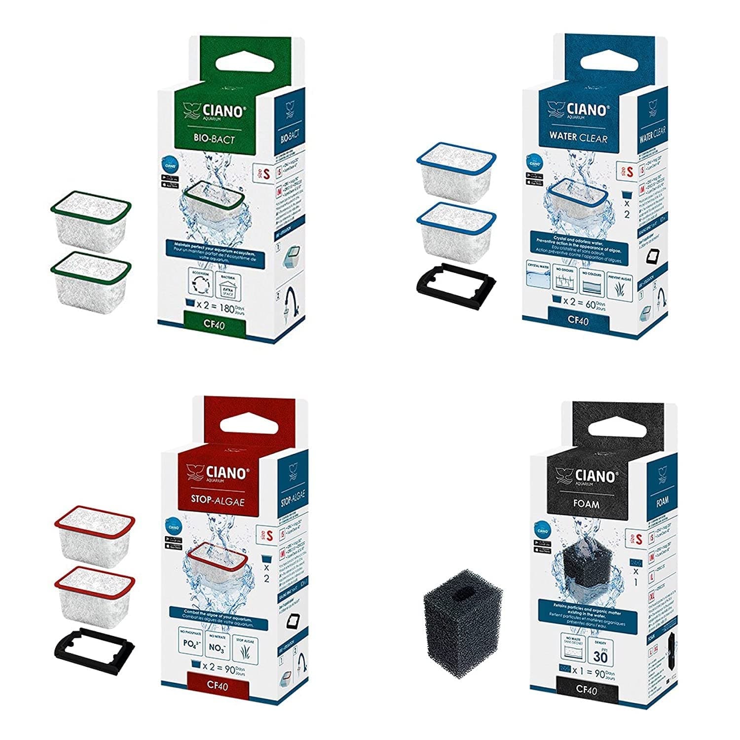 AQUARIUM FILTER MEDIA REPLACEMENT SET - SMALL / CF40