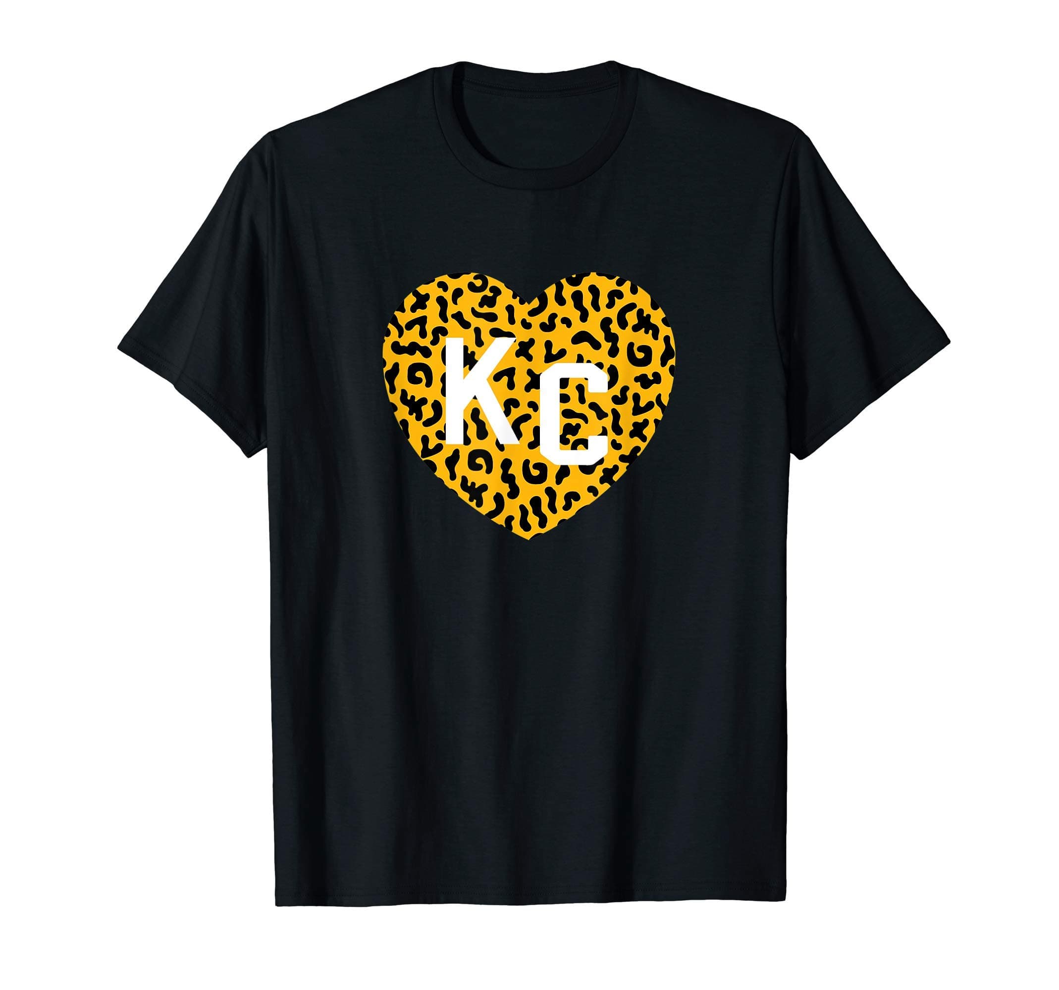 Kc Cheetah Animal Print Heart Kc Kansas City Cheetah Heart T-Shirt