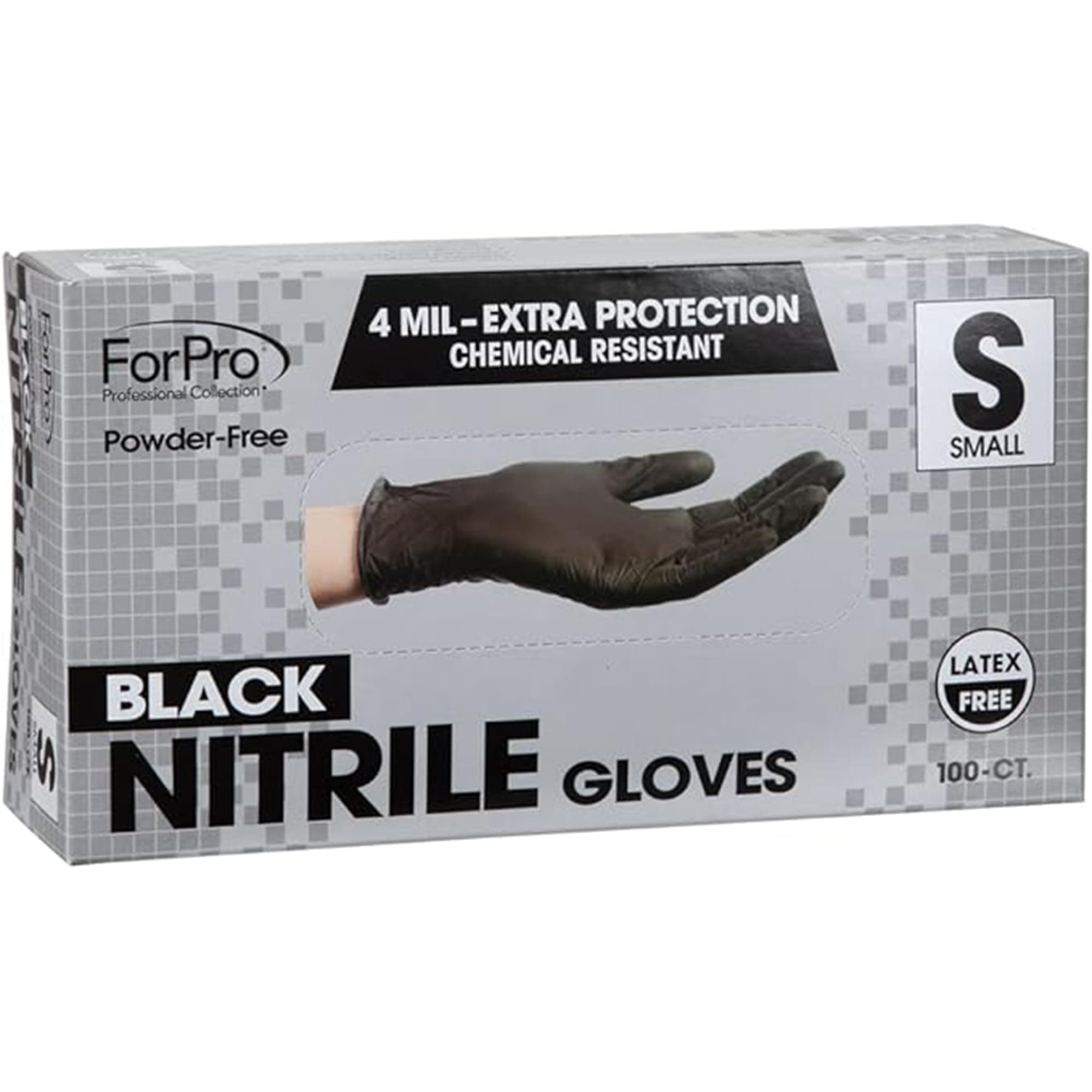 ForPro Disposable Nitrile Gloves, Chemical Resistant, Powder-Free, Latex-Free, Non-Sterile, Food Safe, 4 Mil
