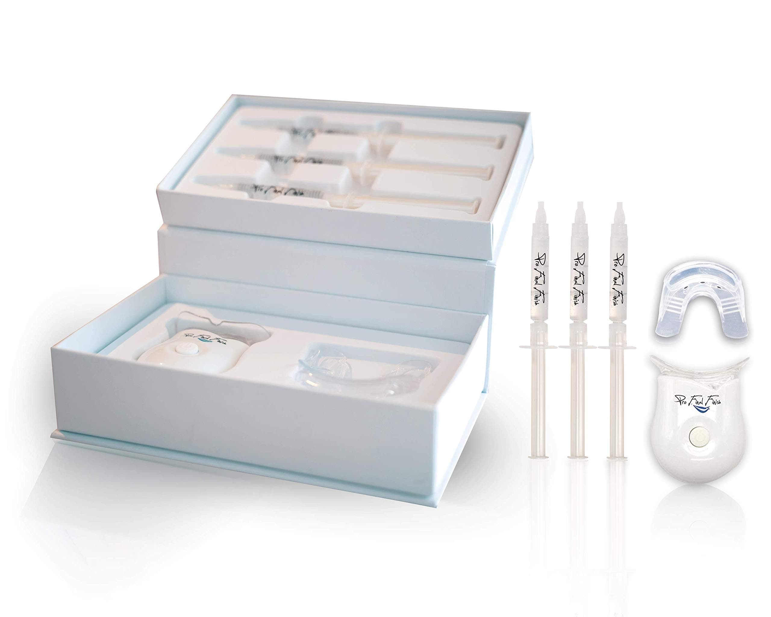 Teeth Whitening Kit, 10 Mins Express Result, Stain Remover, Led Accelerator Light, 18% Carbamide Peroxide 3ml, Non Sensitive, Mouth Tray