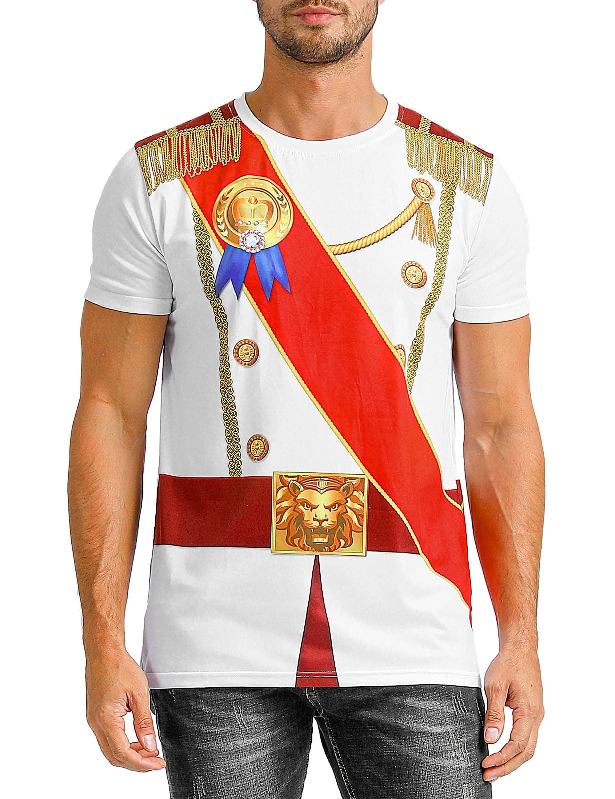 Funny World Men's Prince Costume Royal Charming Halloween T-shirts
