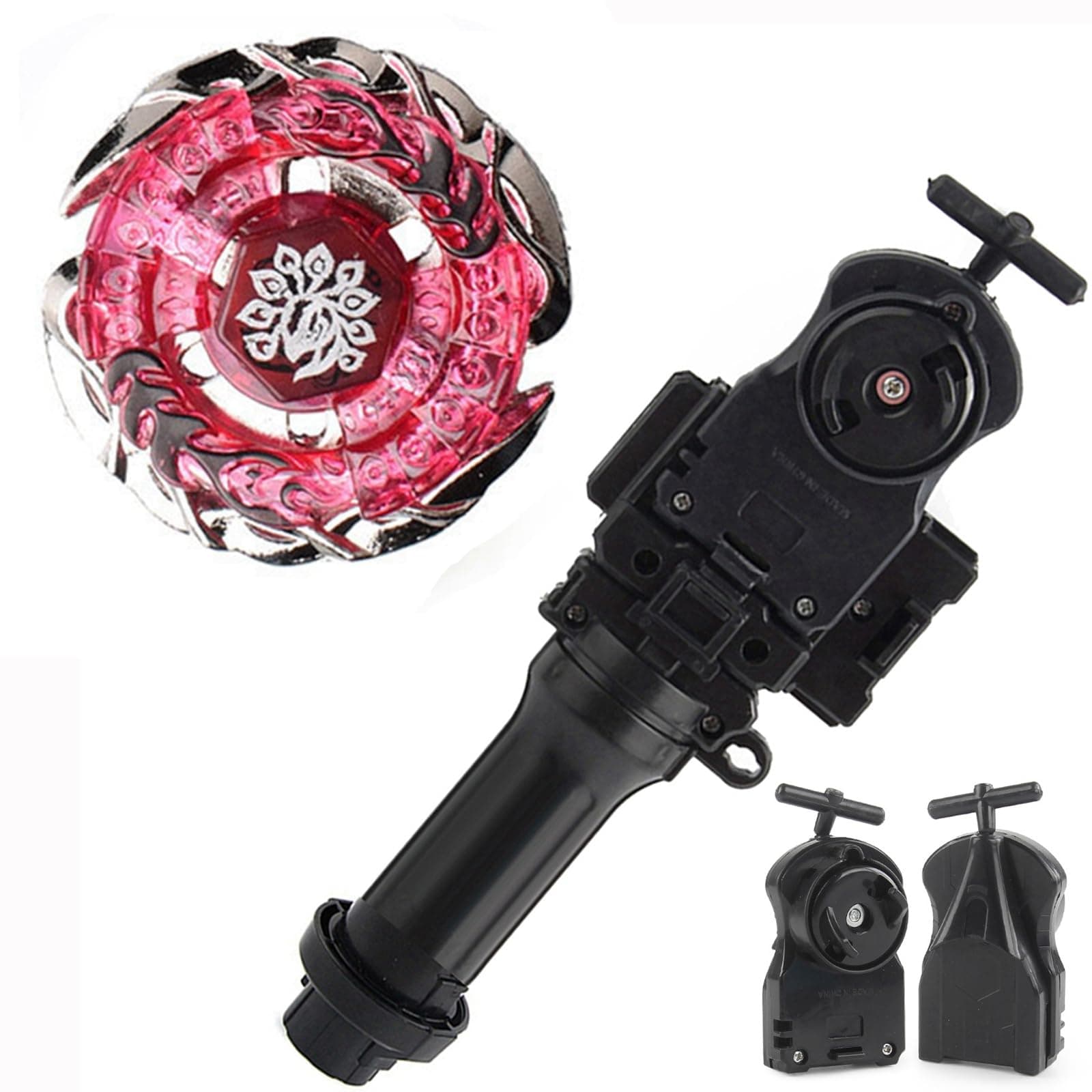 BB100 Evil Befall Killer Peafowl UW145EWD Battle Metal Fusion Spinning Top Battling Toy String Launcher Booster Gyro Starter BeyLauncher & Launcher Grip Set (BB100)