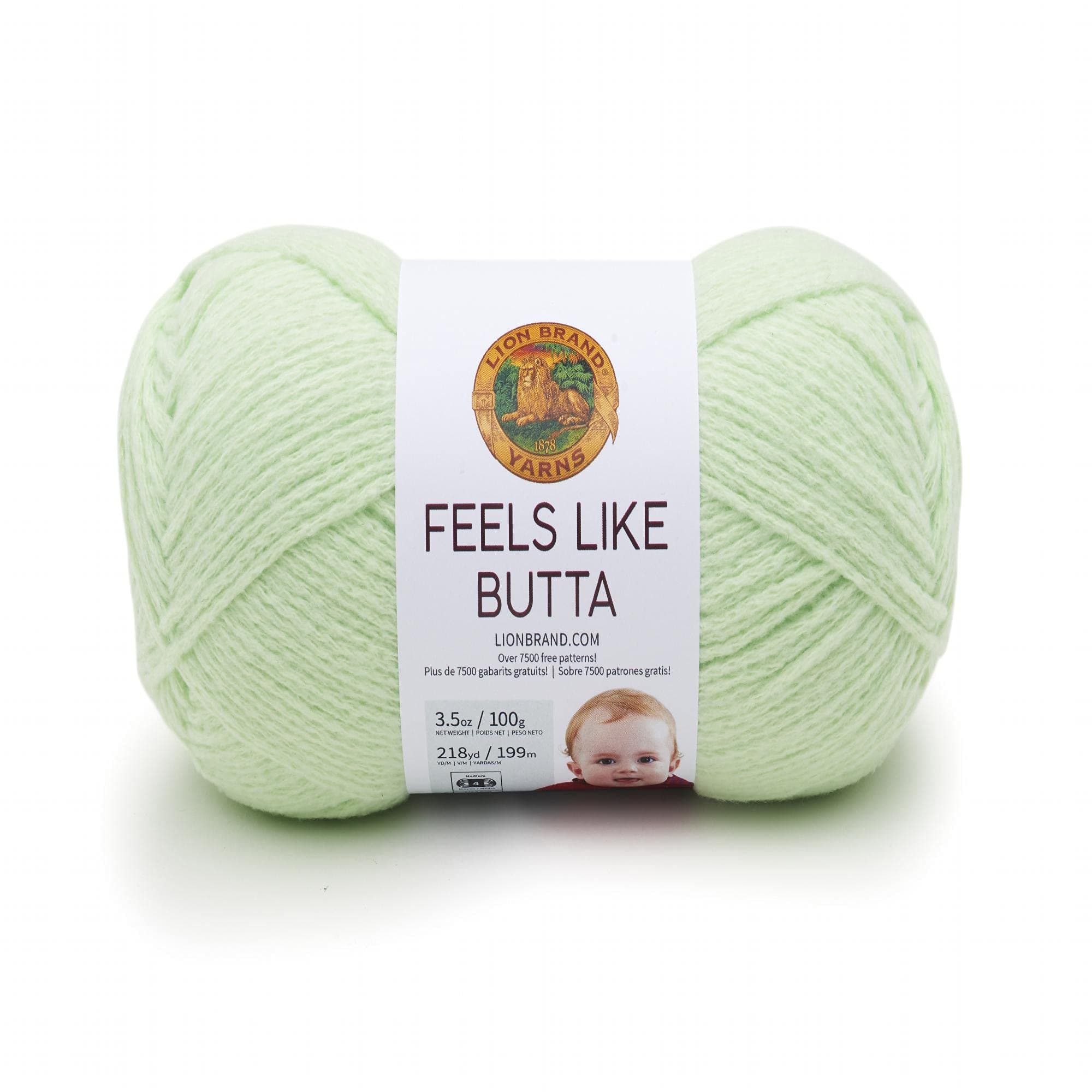 Lion Brand Yarn Feels Like Butta Soft Yarn for Crocheting and Knitting, Velvety, 1-Pack, Mint