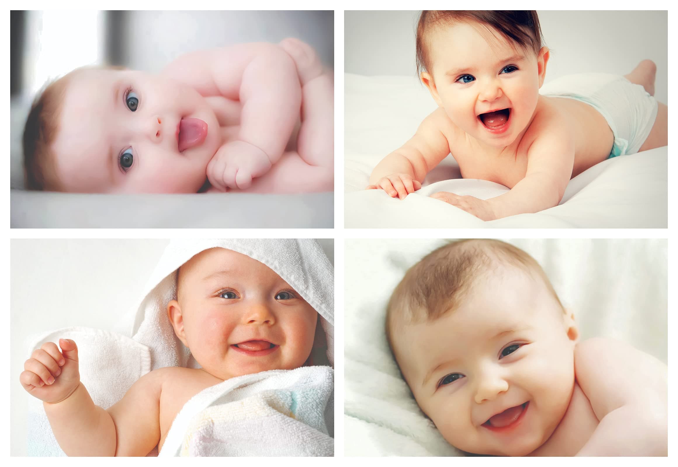 PRINTNET New Born Baby Girl and Baby Boy Cute Poster for Wall Pregnant Women in Room Bedroom with Gloss Finish (Multicolour, Big Size, 12 x 18 Inch) - Set of 4 Photo