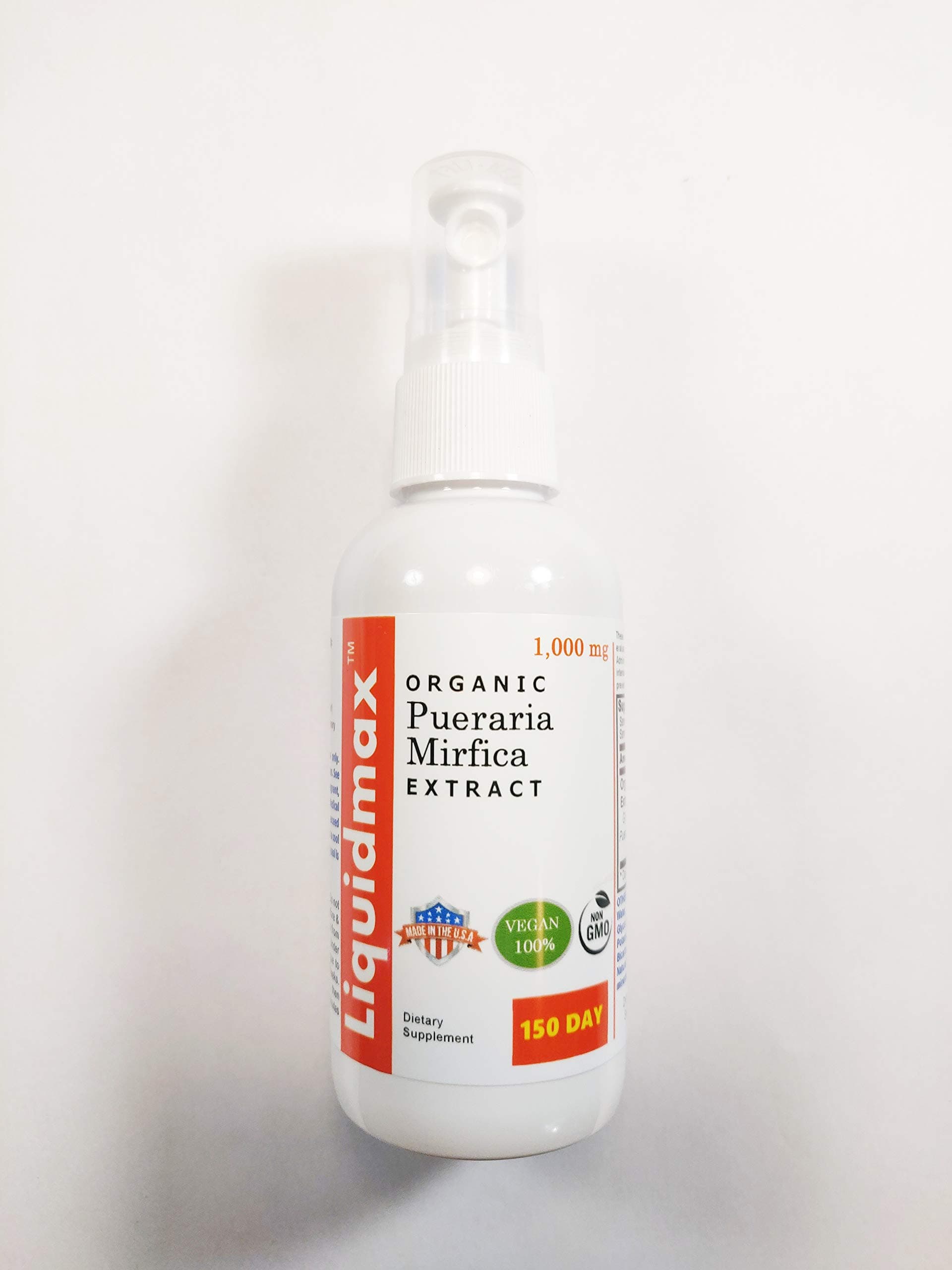 Organic Pueraria Mirifica Extract 1,000 mg — 150 Day Supply — Premium Liquid Spray. Naturally Supports Vaginal Health + Breast Enlargement + Menopause Relief + Healthy Skin & Hair