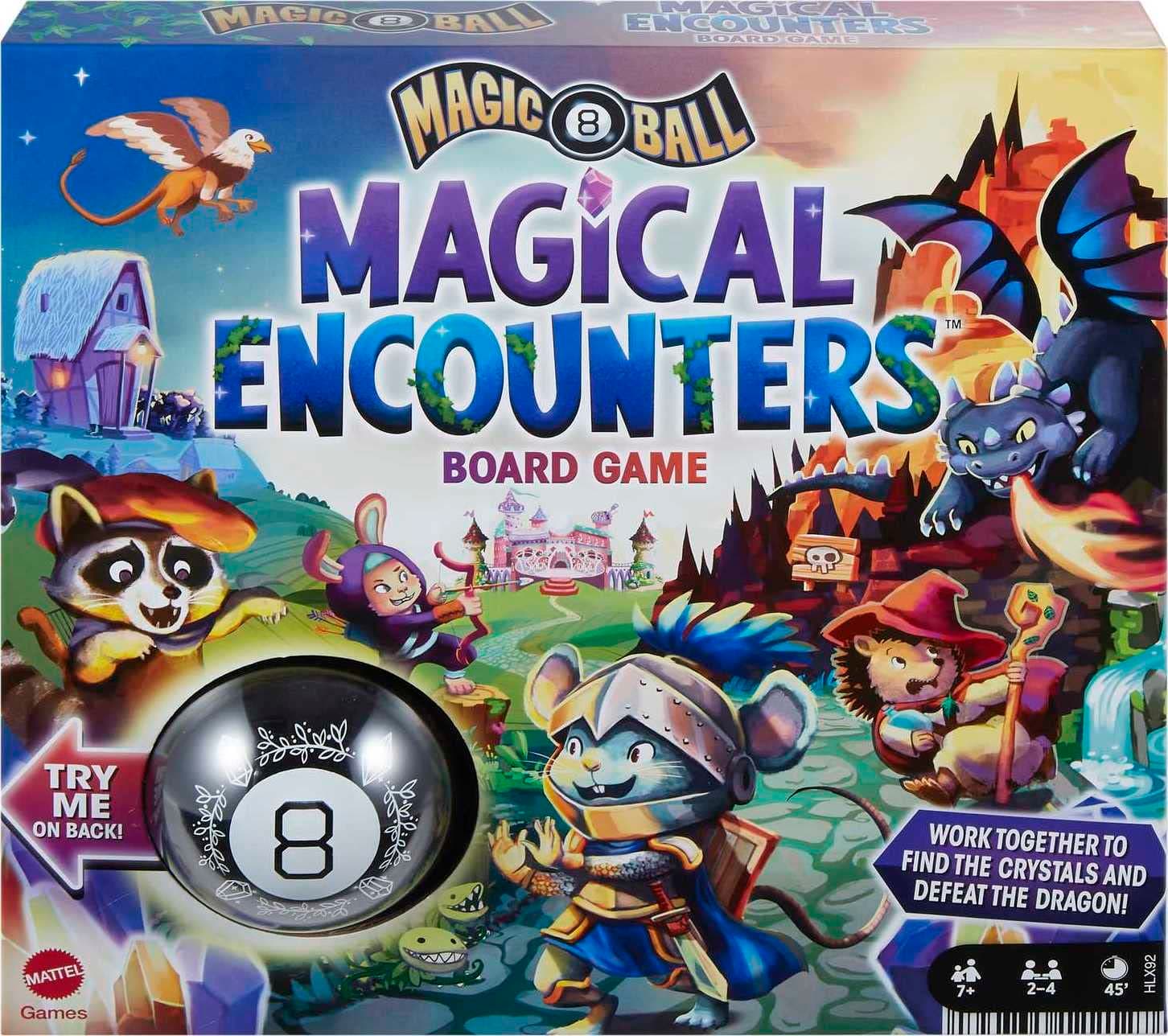 Mattel Games Magic 8 Ball Magical Encounters Board Game for Kids & Families, Cooperative Player Game with Real Magic 8 Ball