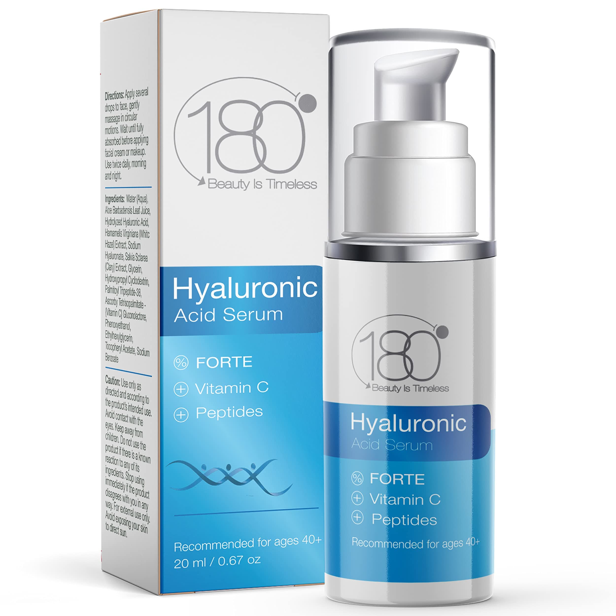 180 Ultima Pure Swiss (Super Strong) Hyaluronic Acid Serum Forte with Vitamin C Anti-Aging Anti-Wrinkle Instant-Lift Solution