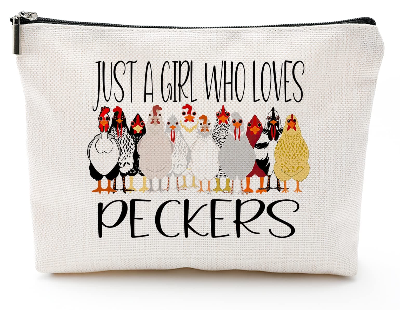 Just a Girl Who Loves Chickens Funny Chicken Lady Travel Toiletry Bag For Women & Girls