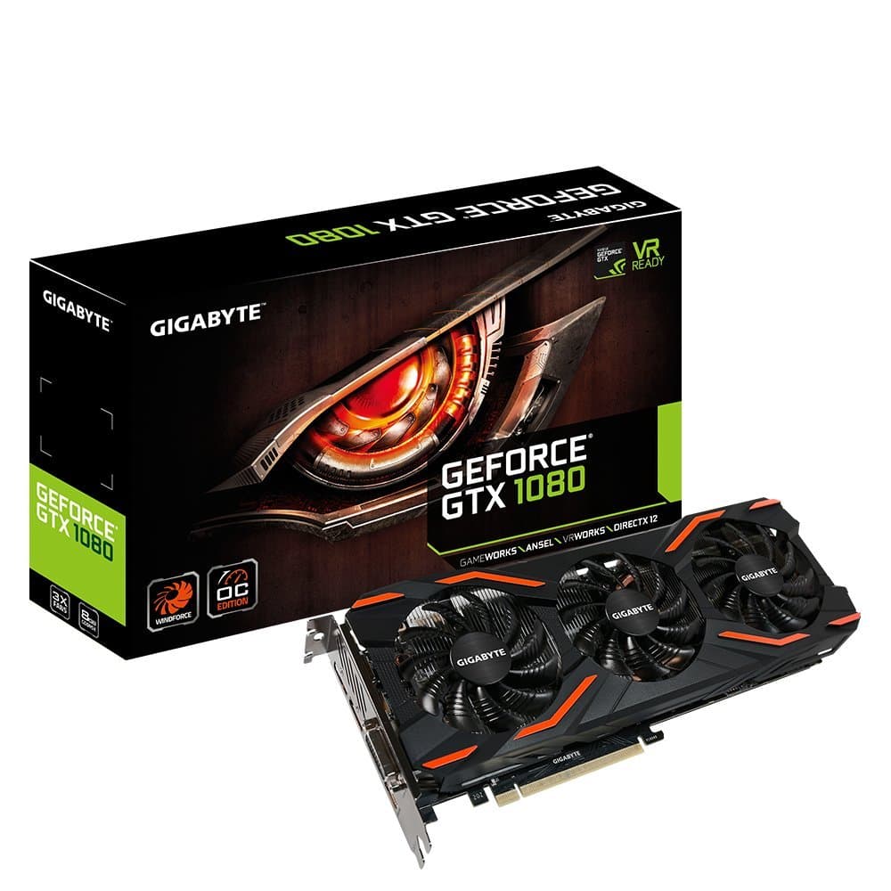 GIGABYTE GeForce GTX 1080 Windforce OC GV-N1080WF3OC-8GD Graphics Cards