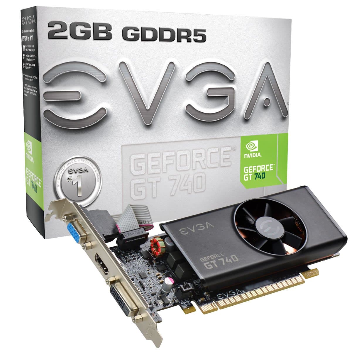 EVGA GeForce GT 740 2GB GDDR5 128bit DVI/HDMI/VGA Low Profile Graphics Cards 02G-P4-3740-KR