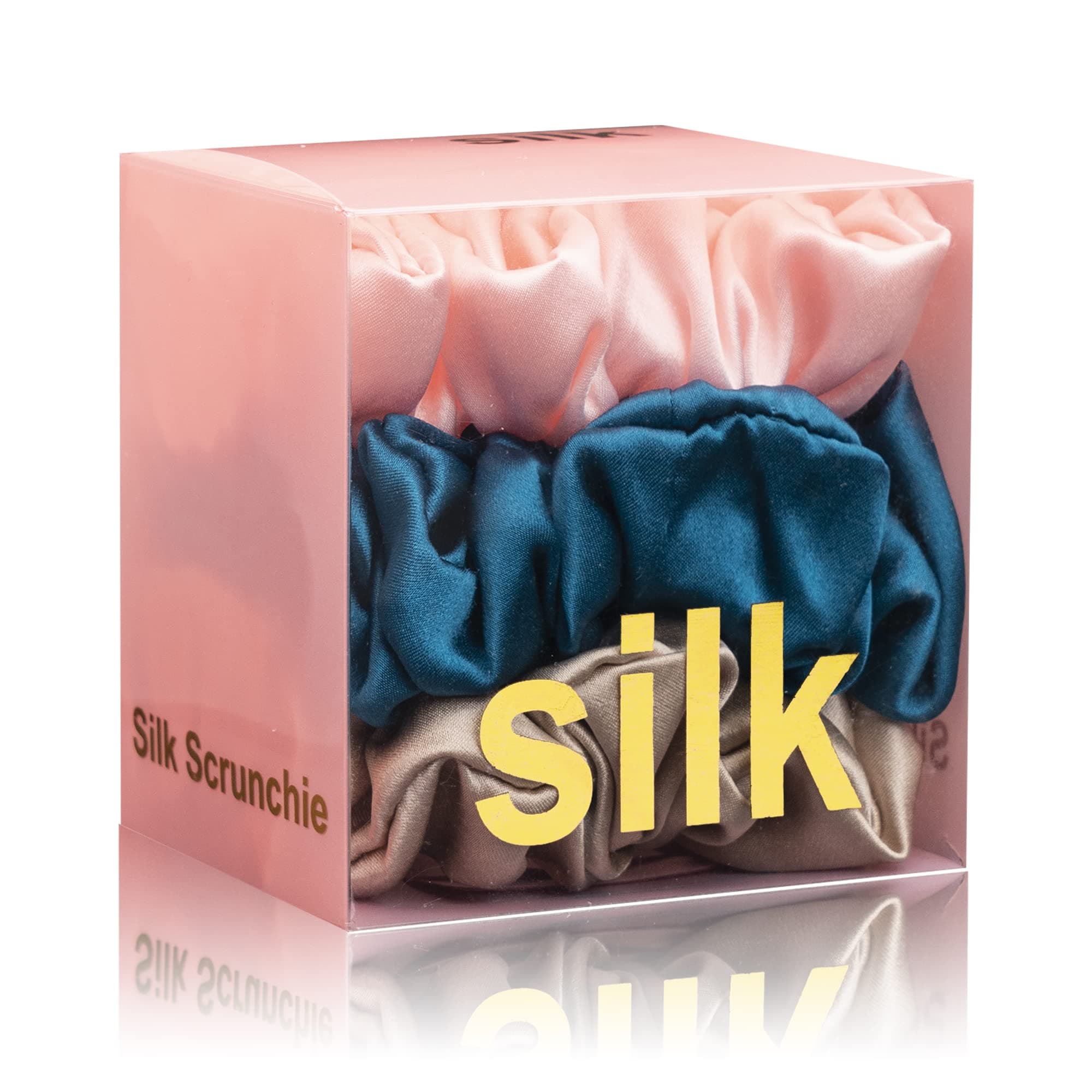 Silk Hair Ties (Pink, Peacock Blue, Apricot)