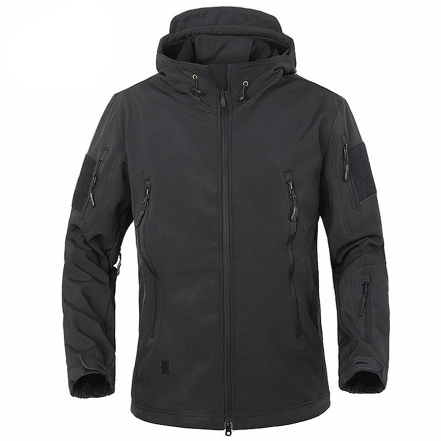 Men Softshell Jacket Waterproof Outdoor Jacket Coats, Black XXXL