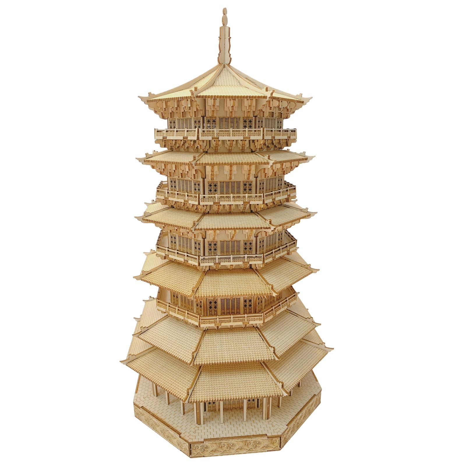 3D Puzzle for Adults Wooden Pagoda Wooden Model Kit DlY Building Kits for Adults to Build Craft for Teens, Gift for Adults & Teen Boys Girls, Age 14+(Five-Storied Pagoda 1287 Pieces)