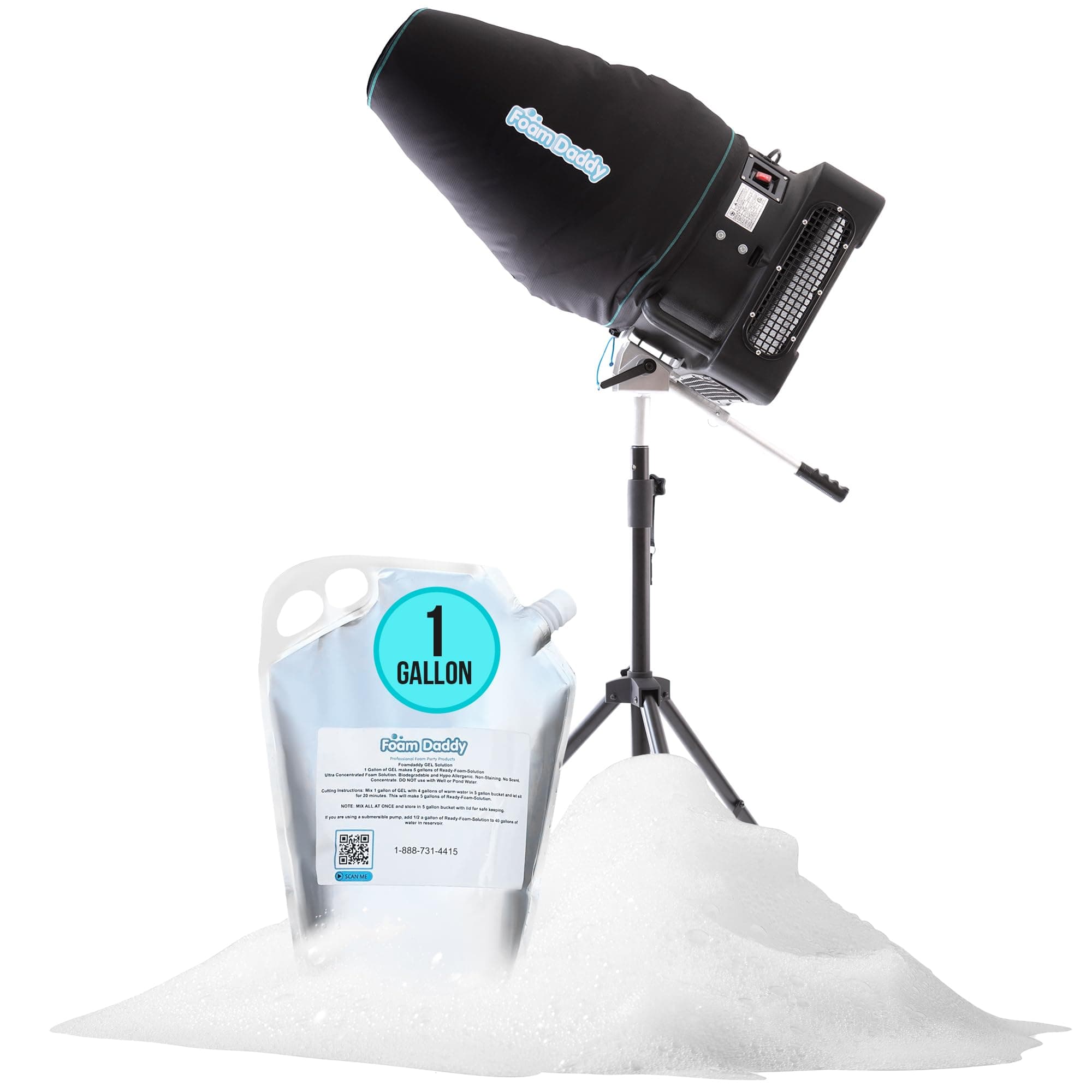 FoamDaddy Large Foam Cannon – High-Output Machine – Easy Setup – Includes Swivel Mount, Pump, Hose & 1 Gallon of Ultra-Concentrated Gel – Perfect for Camps, Youth Groups & Medium to Large Events