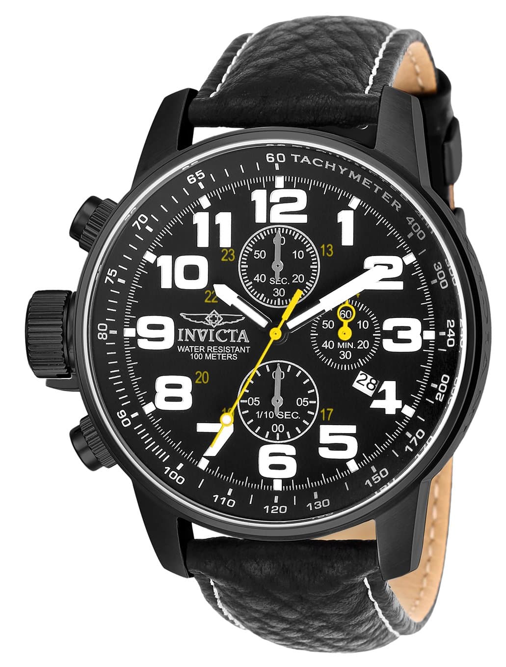 Men's I-Force Left Handed Quartz Watch with Leather Strap
