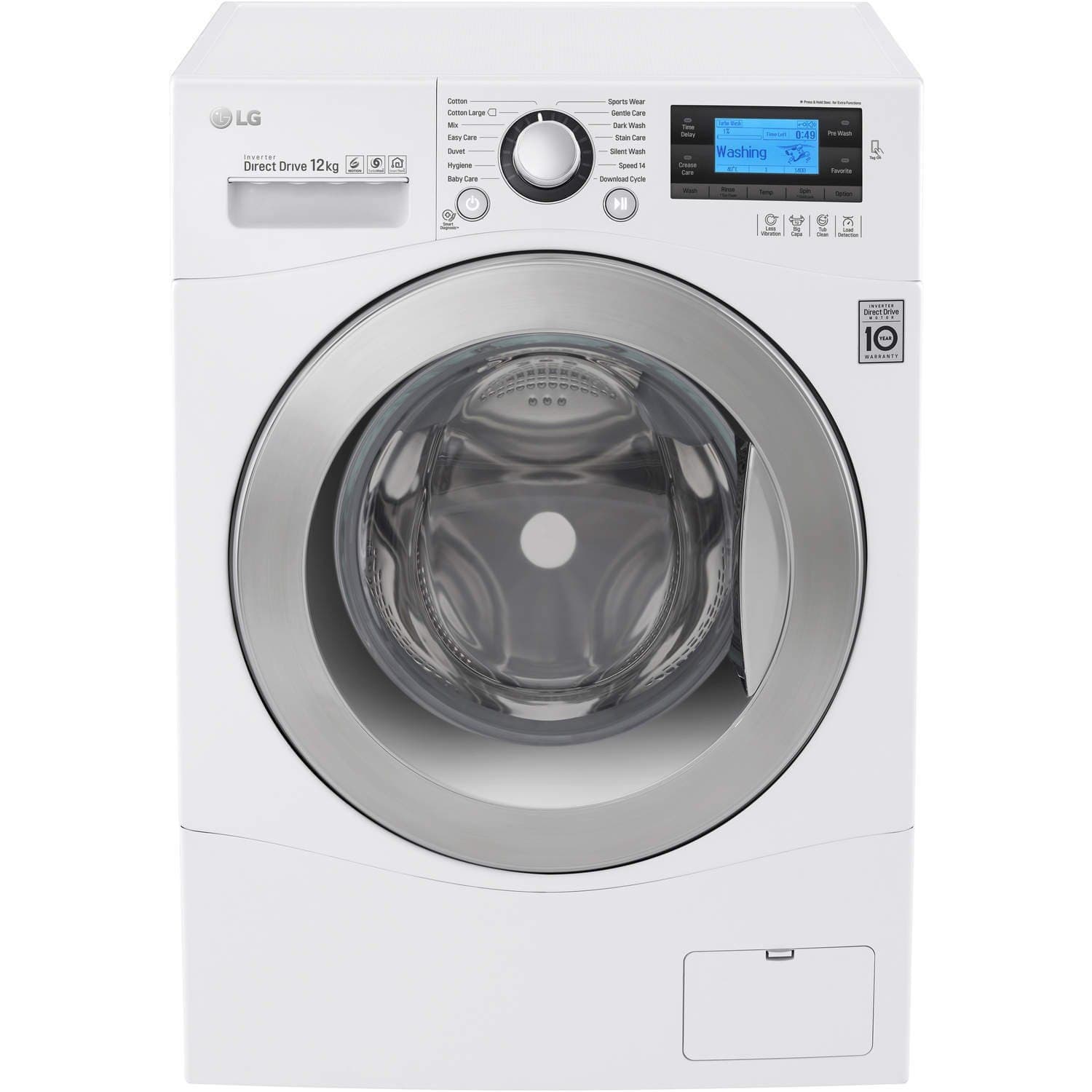 LG FH495BDN2 Freestanding Front Load 12kg 1400RPM A+++-50% White - Washing Machine (Independent, Front Load, White, Buttons, Rotary, Left, LED)