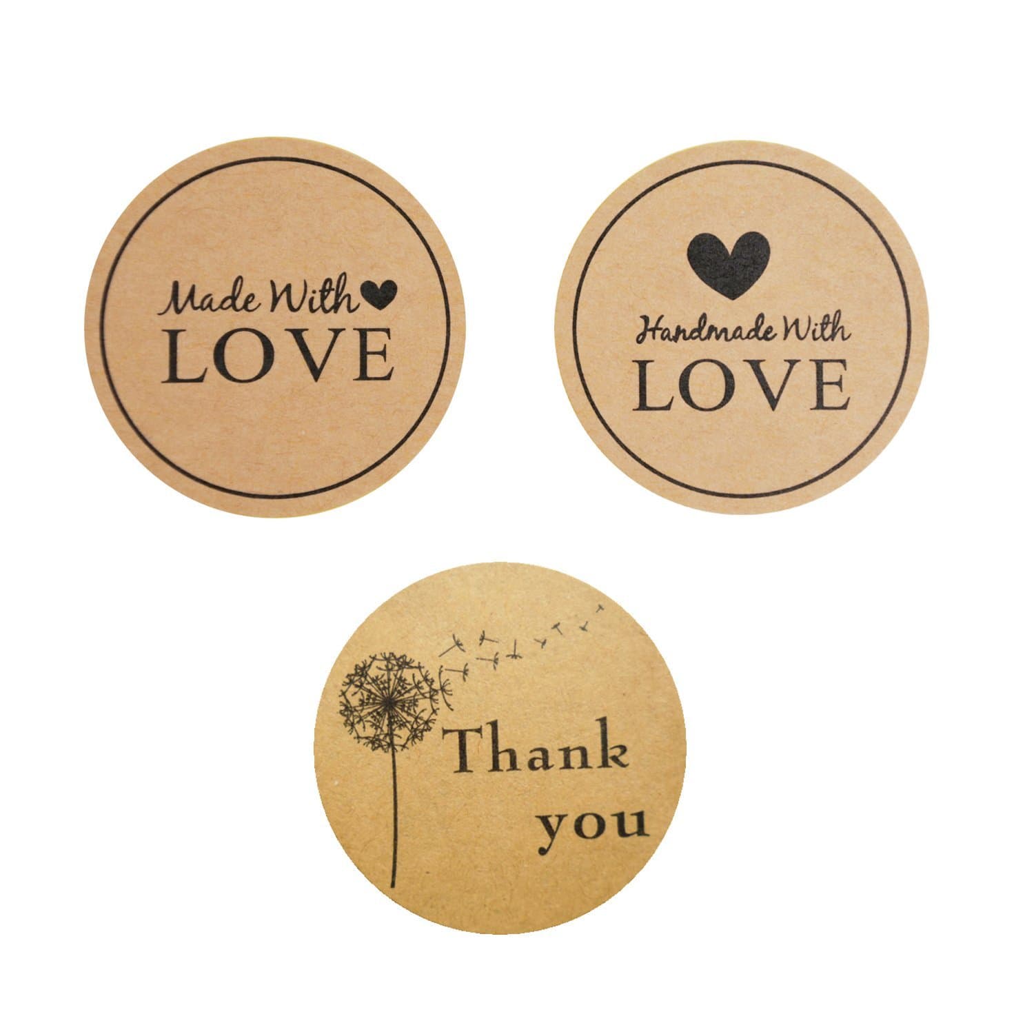 NiceCode 480pcs Thank You Stickers Love Sticker Handmade Labels Seal Sticker for Home Baking, Boxes, Gift, Soap