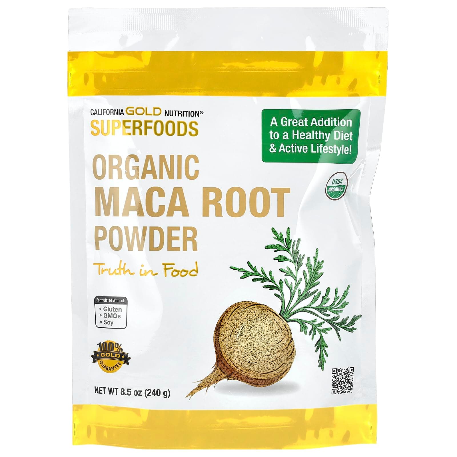California Gold Nutrition, Superfood, Certified Organic Peruvian Maca Root Powder, 8.5 Oz