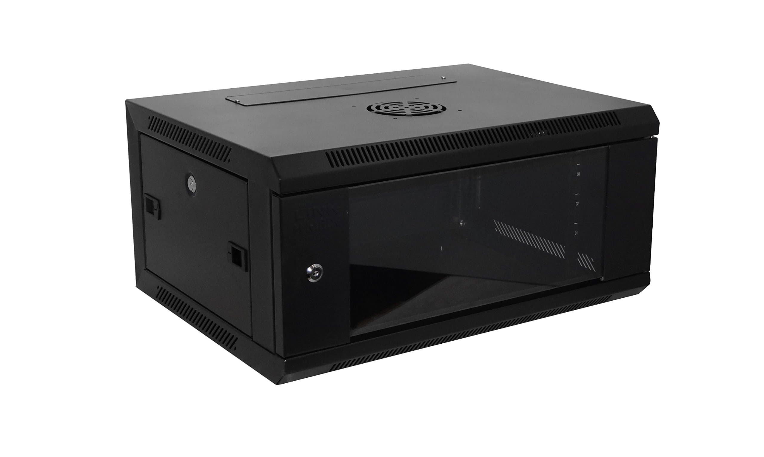 4U-High 18''-Deep 19''-Wide Wallmount Cabinet Enclosure Network Rack Locking Glass Door