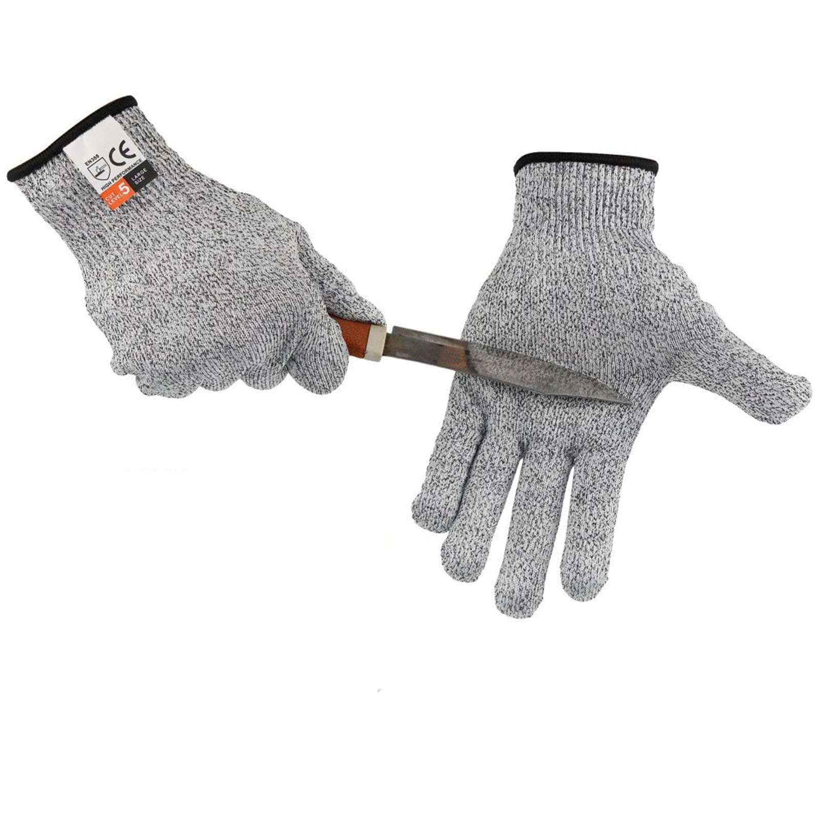 Touch Screen Cut Resistant Kitchen Safety Gloves High Performance Food Grade Level 5 Protection,Hand safety for Oyster Shucking, Fish Fillet Processing, Meat Cutting M 1 Pair