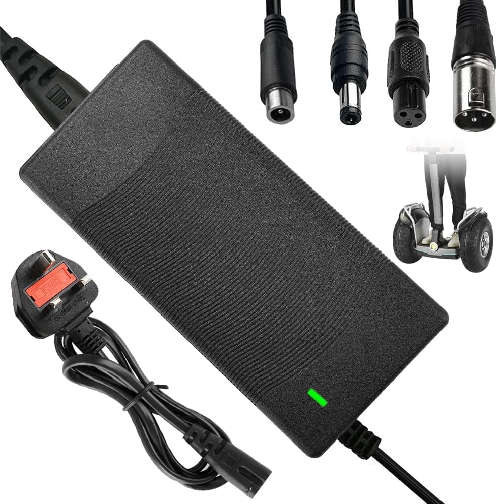 Electric Scooter Charger, 42V 2A Scooter Battery Charger, Electric Bike Charger with 4-Connectors, Fast Battery Charger for 36V Li-ion Battery Electrify E-Bike Battery Xiaomi M365