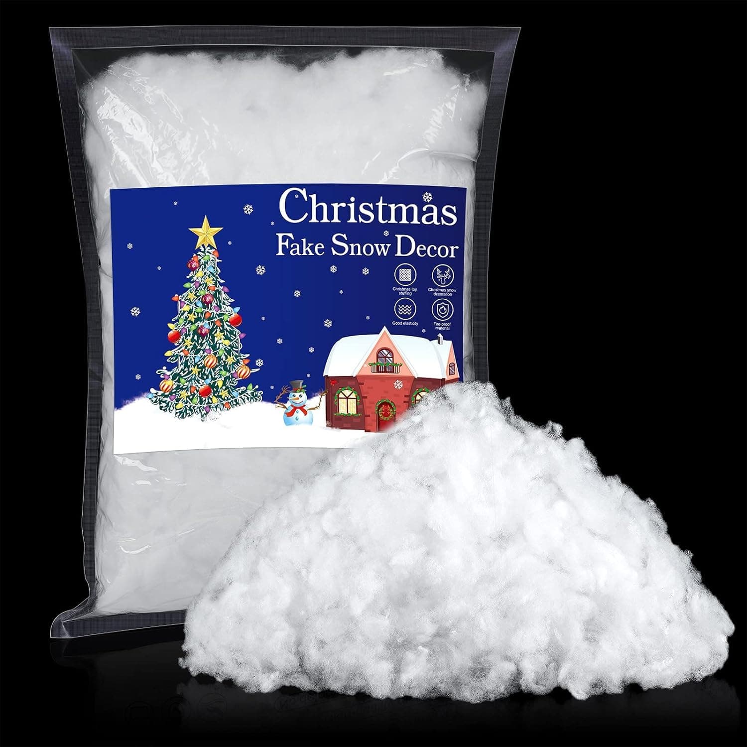 Excefore Christmas Fake Snow Artificial Snow 8.8 Ounces Fluffy Snow Fiber for Snow Blanket, Christmas Tree Decoration, Holiday and Winter Displays