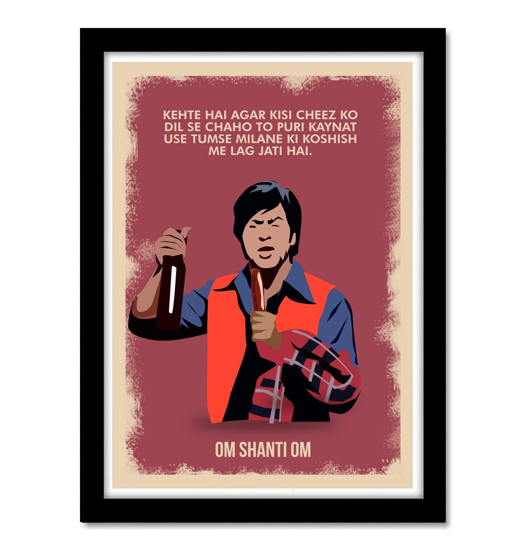 Good Hope - Bollywood Movies Om Shanti Om Frame For Room & Office (Framed Poster(10x13inch), red)