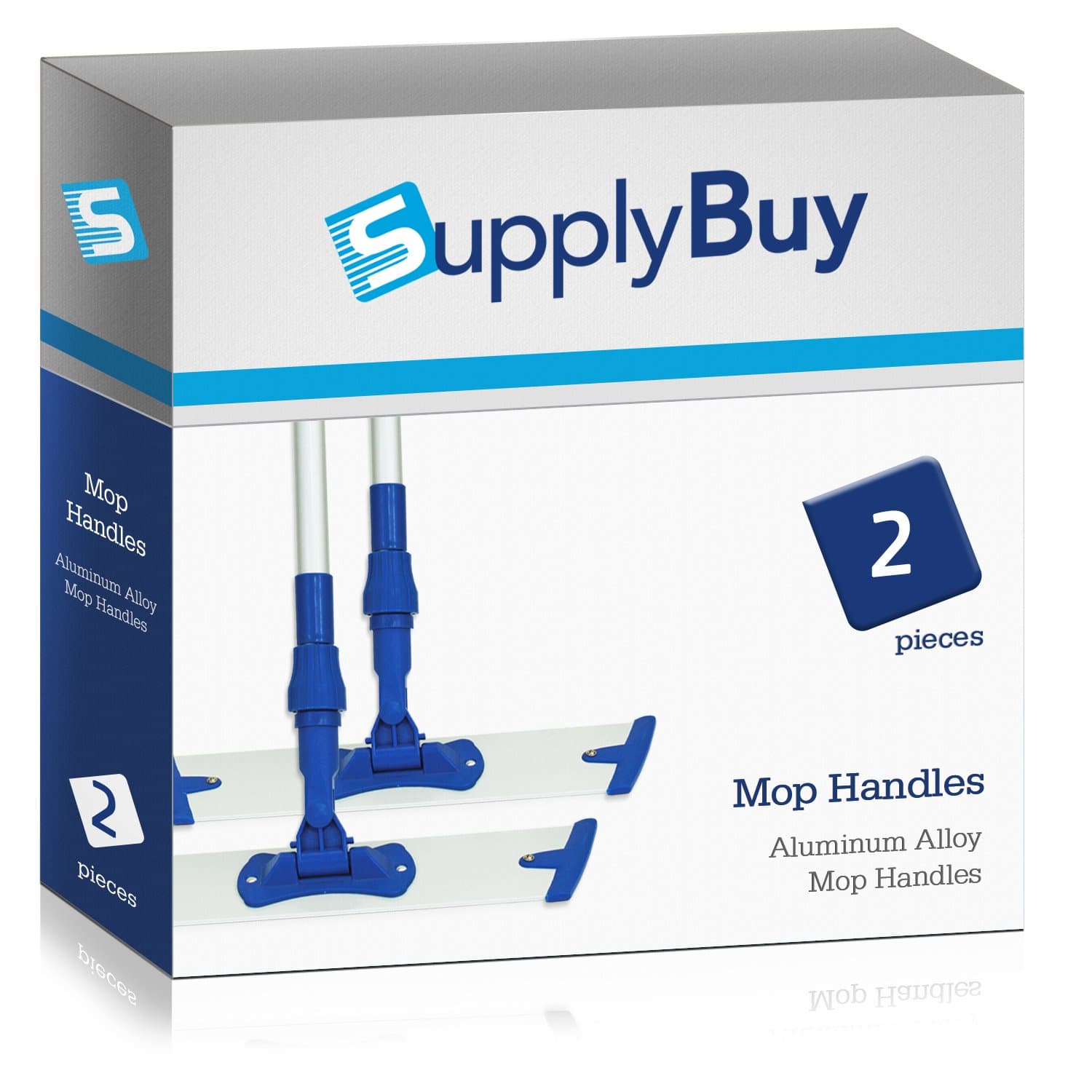 SupplyBuy 16" Professional Microfiber Mops | Extendable Stainless Steel Handles | Pack of 2