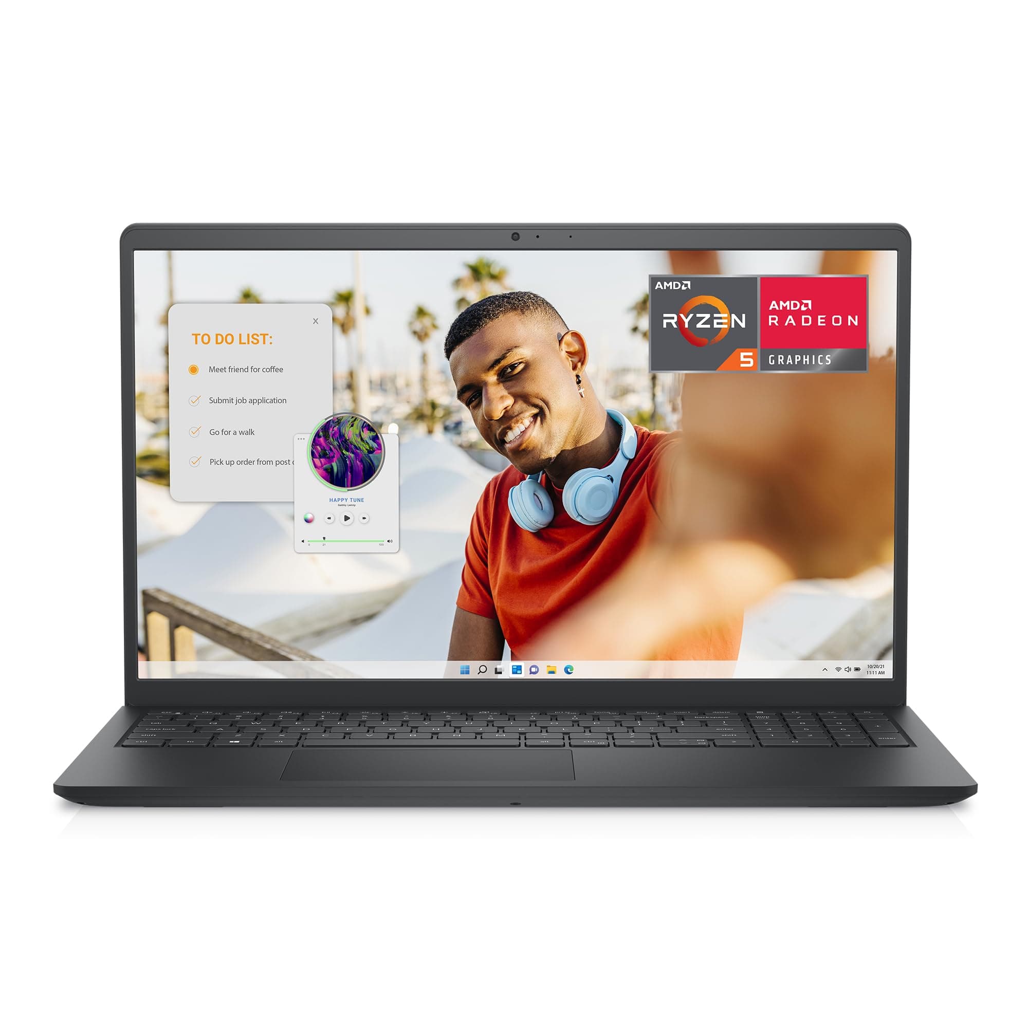 Inspiron 15 3535 Laptop - 15.6-inch FHD (1920 x 1080) Display, AMD Ryzen 5 7520U Processor, 8GB DDR4 RAM, 512GB SSD, AMD Radeon Graphics, Windows 11 Home, 6-Months Migrate - Carbon Black