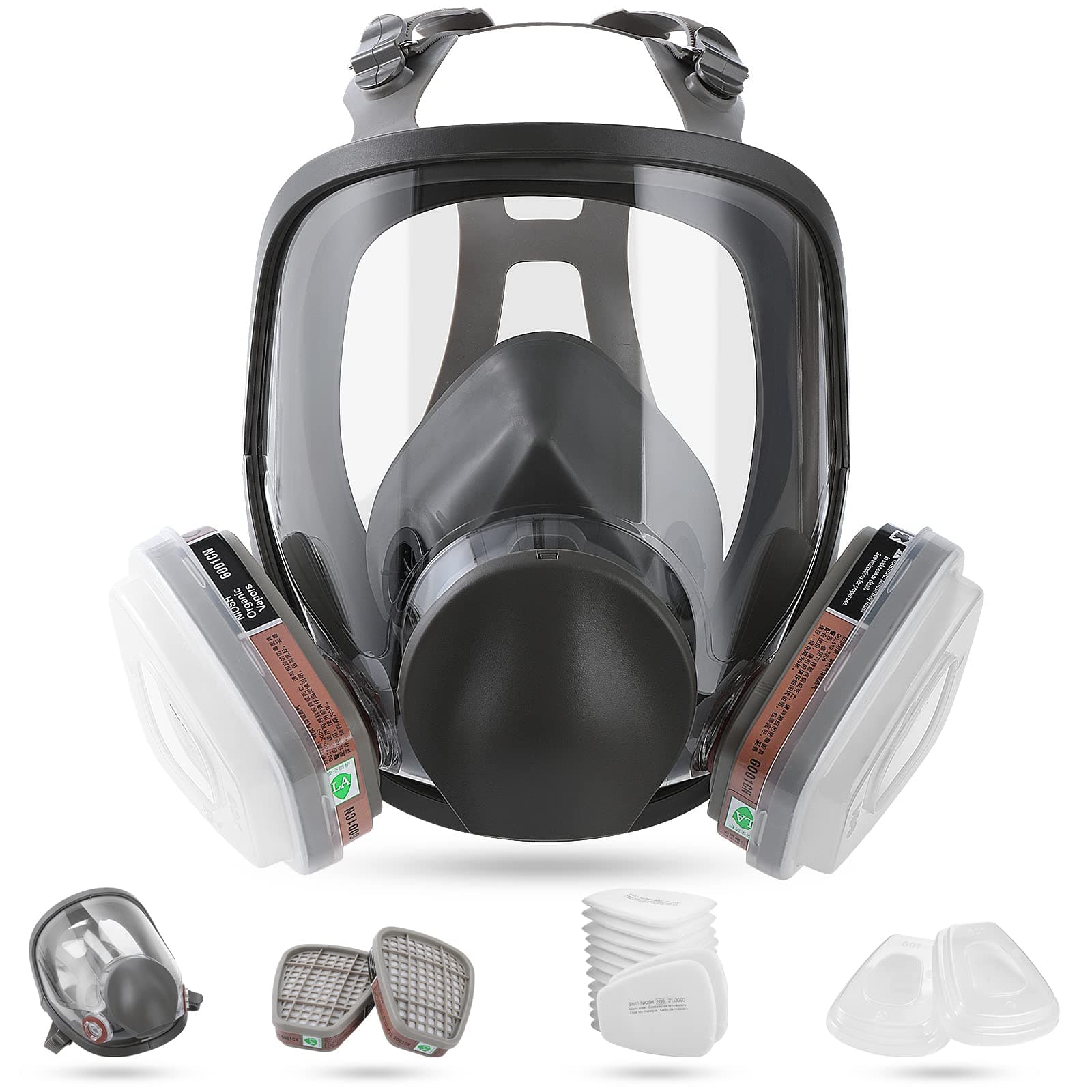 19in1 Reusable Full Face Respirator Dust-proof Face Cover,Full Face Cover,Protect Against Gas,Paint,Dust,Chemicals and Other Work Protection