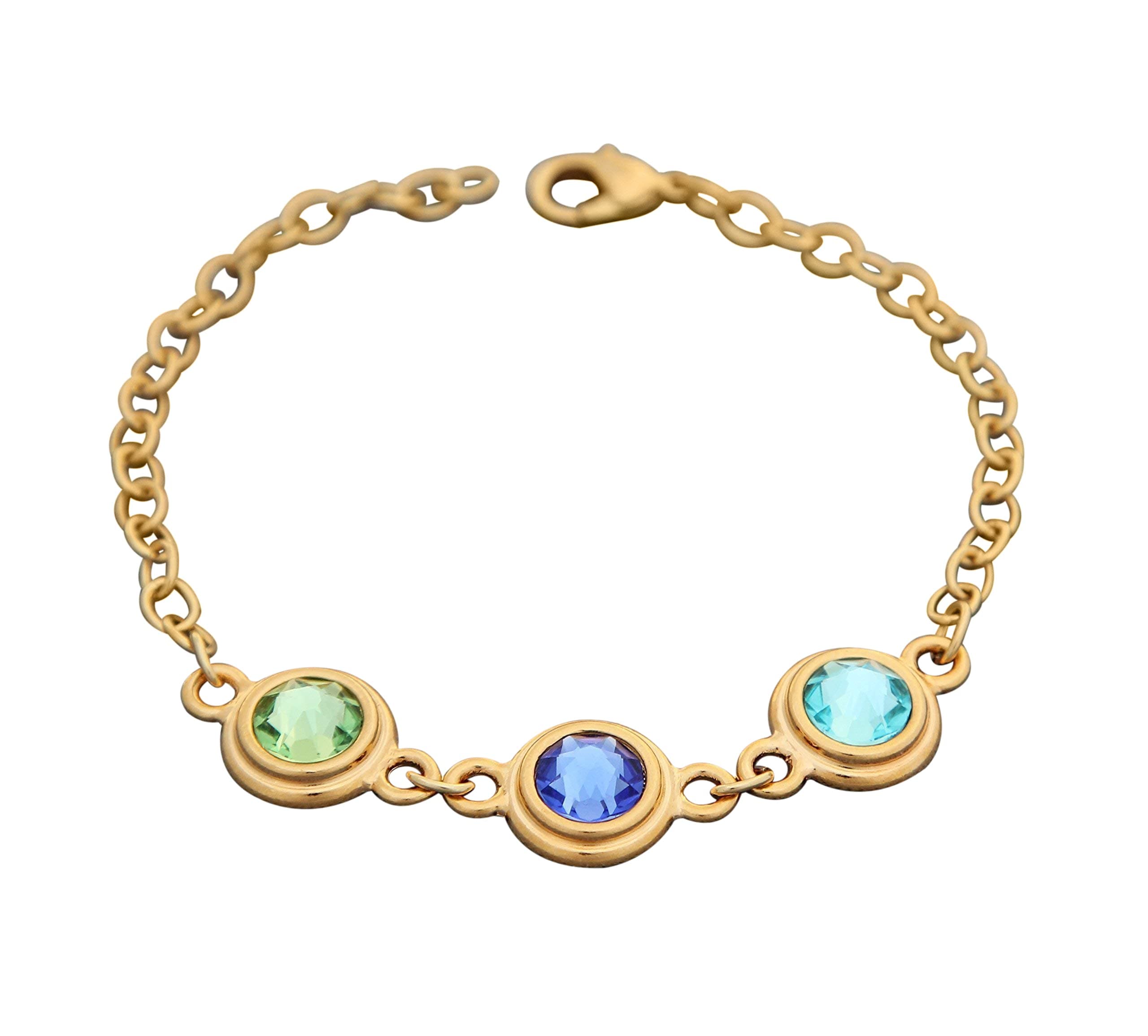 Gold Birthstone Bracelet for Mom, Personalized Mother Child Jewelry with custom Swarovski Crystal Birthstones