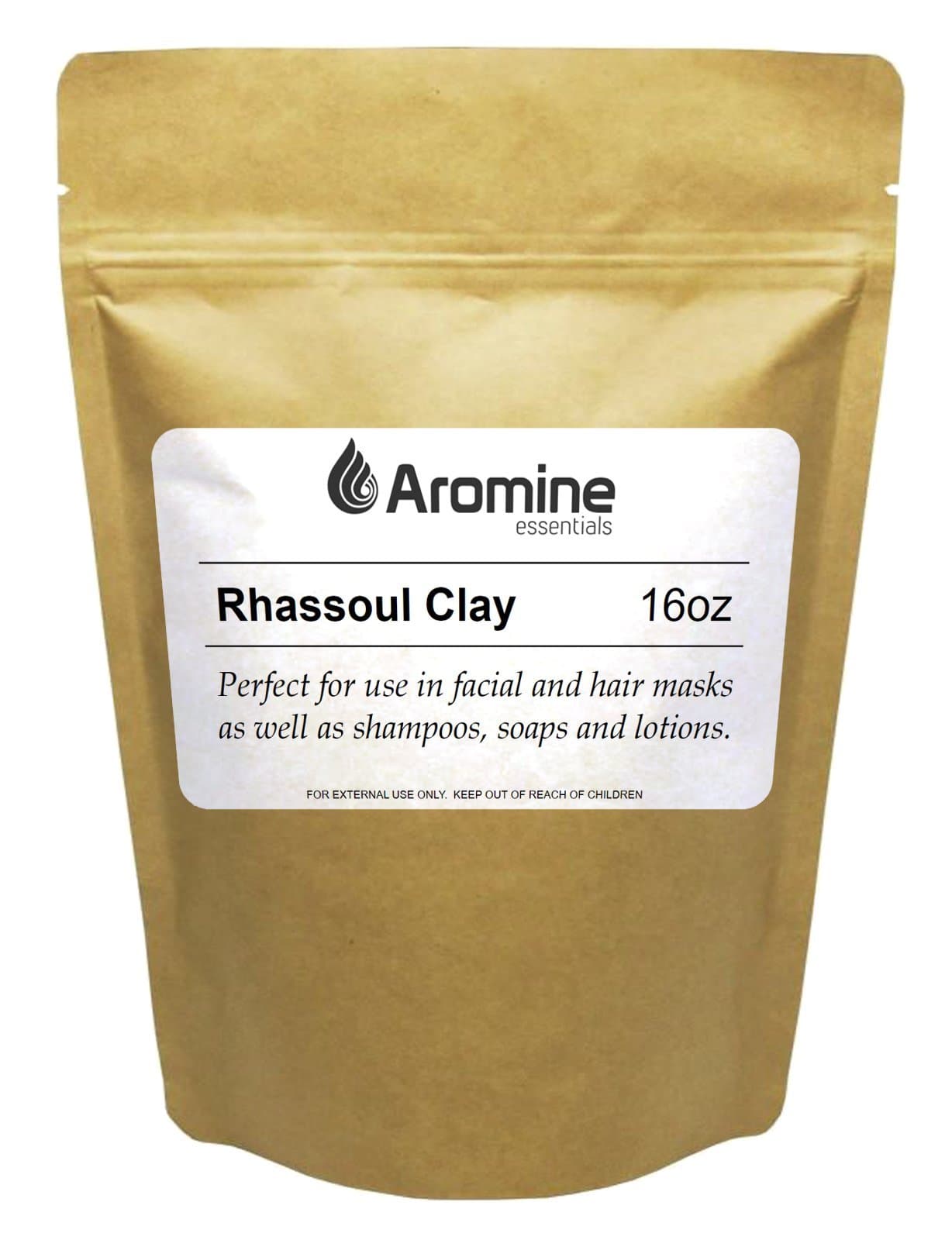 Rhassoul Clay (Ghassoul) Powder - 16oz - Natural Face Mask and Skin Care, Detoxifying and Rejuvenating Clay