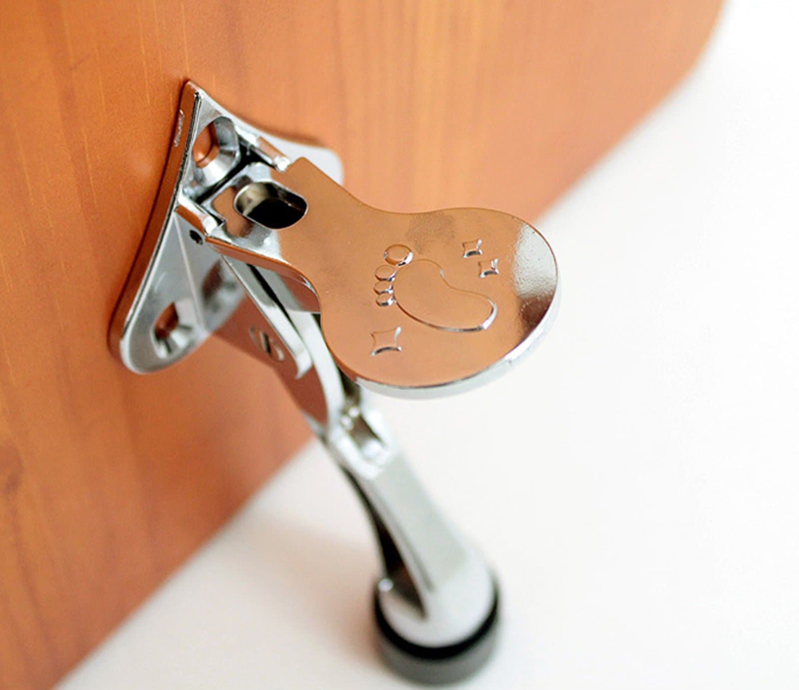 Only Foot Easy-Step Kick Down Door Stop,Stopper ,No Need to Use Your Hands,Premium Quality, Height-Adjustable Rubber Foot