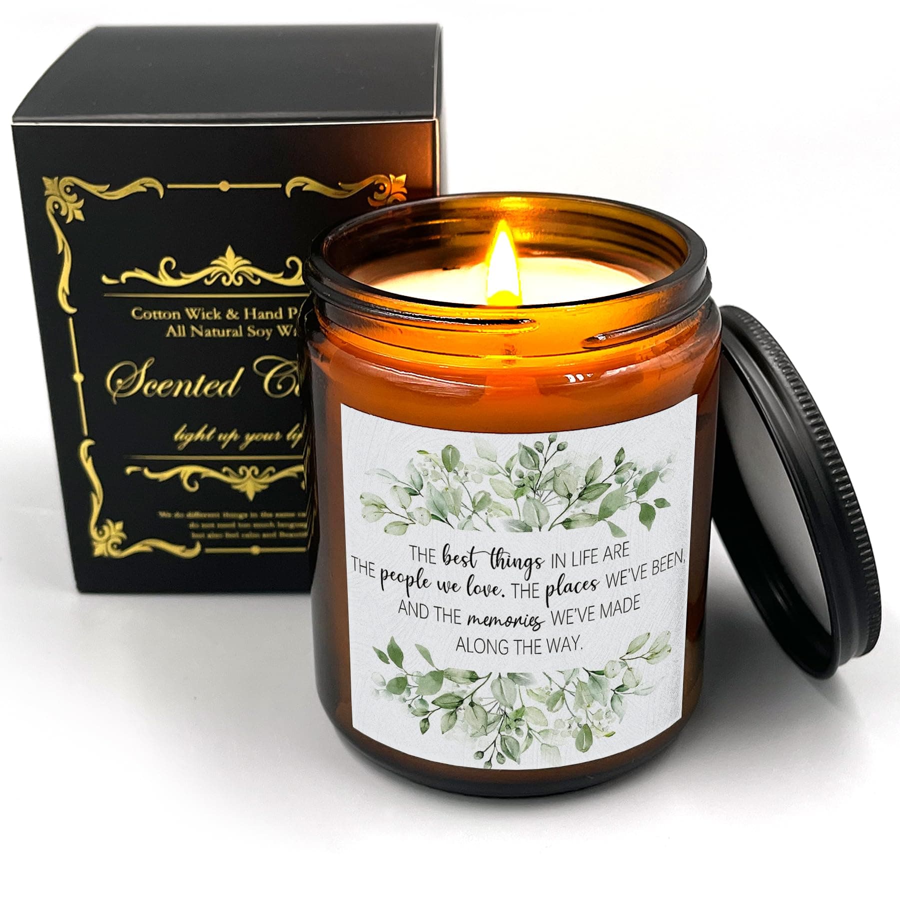 Bed Bath and Beyond Candles,Bathroom Candles,Best Things in Life are The People we Love,Eucalyptus Candles for Bathroom,Aromatherapy Candles Gifts for Women,Bedroom Scented Cologne Candle 8 oz/40h