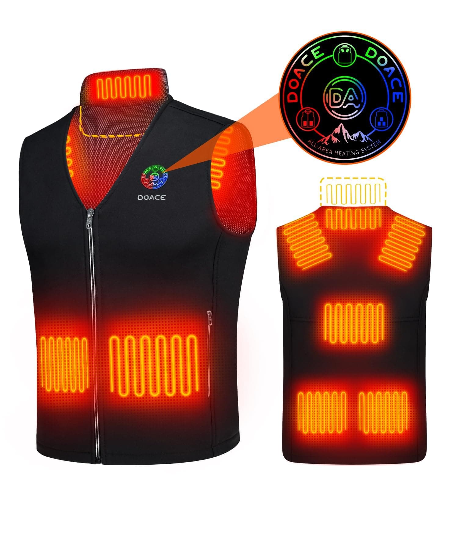 DOACEUpgraded Heated Vest for Men and Women, Smart heated Jacket, Battery Not Include