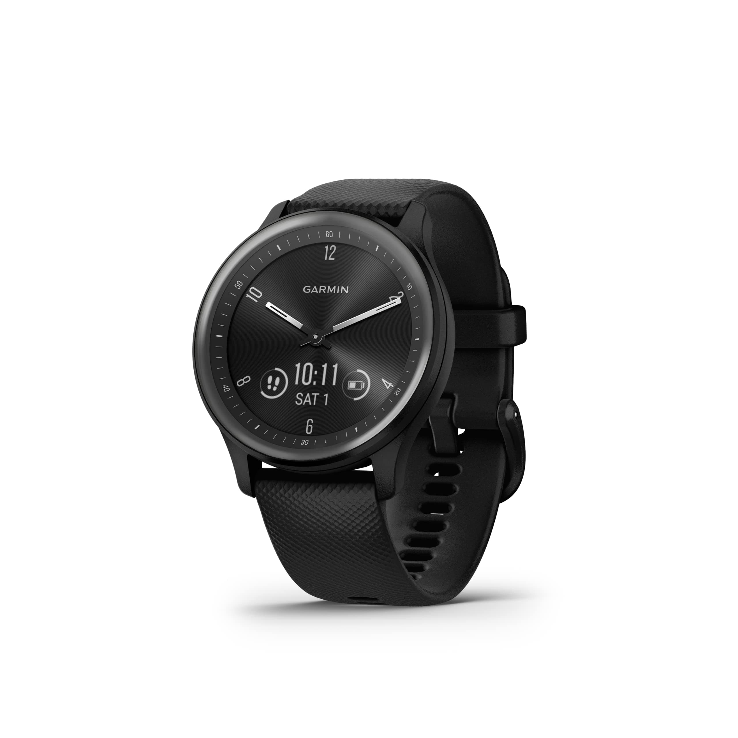 Garmin vívomove Sport, 40mm Hybrid Smartwatch with Health and Fitness functions, Hidden Touchscreen Display and up to 5 days battery life, Black