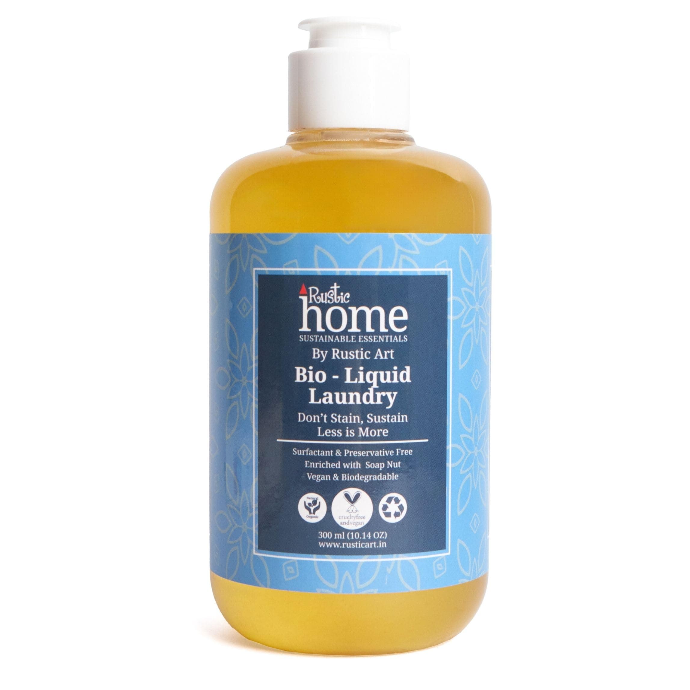 Rustic Home Bio Liquid Laundry | Deep Stain Removal Power | Gentle Fabric Softness | Baby Safe Clothes | Front & Top Load | 300 ml