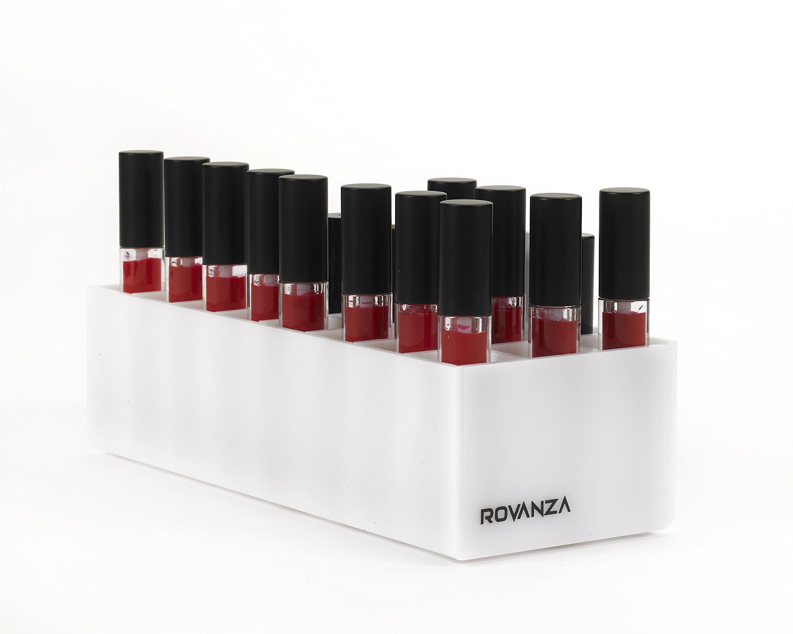 Acrylic 24 Lipgloss Holder- Perfect diplay for Liquid Lipstick and Lip Gloss Holder (White)