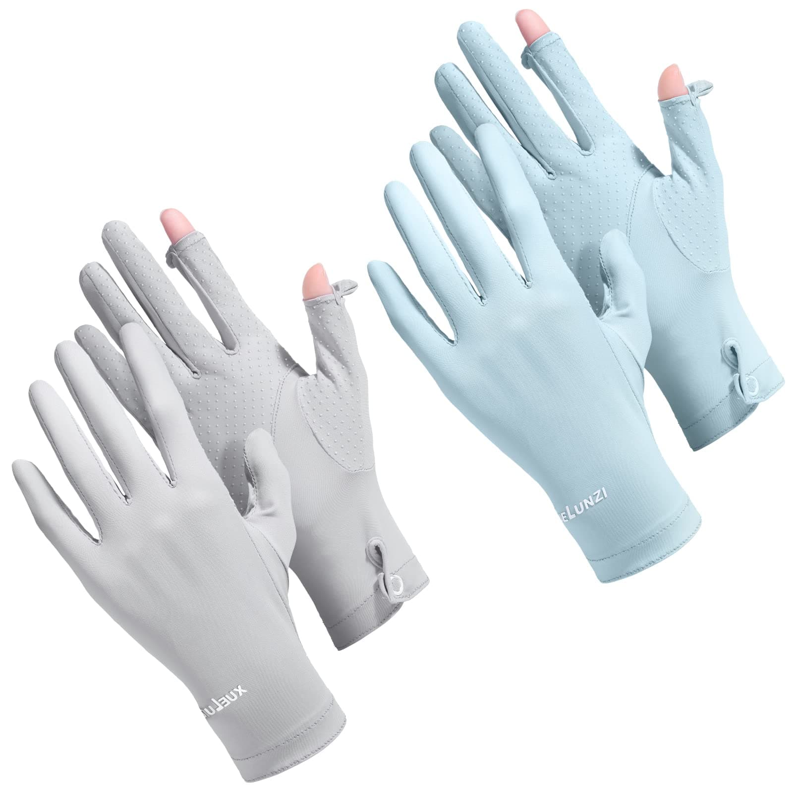 2 Packs Women Sun Protection Driving UV Gloves Full Finger Touchscreen Non Slip Breathable Summer Outdoor Gloves