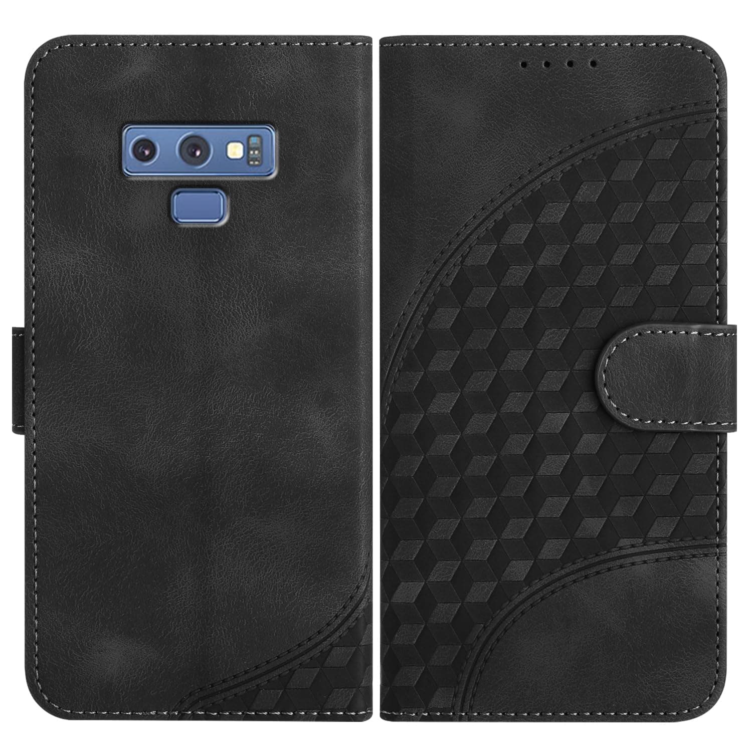 JayModCase Wallet Case for Samsung Galaxy Note 9, Flip Folio PU Leather Wallet Cover with Card Holder Kickstand Magnetic Closure Cover for Galaxy Note 9 - Black