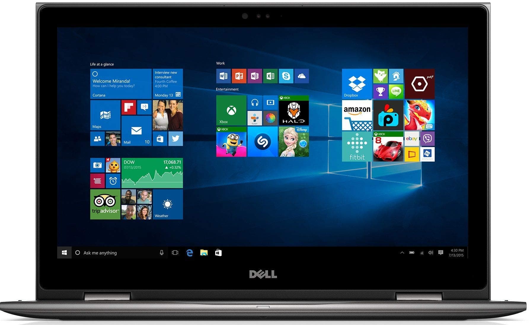 Dell Inspiron i5578-2550GRY 15.6" FHD 2-In-1 Laptop (7th Generation Intel Core i7, 8GB, 1TB HDD) Microsoft Signature Image